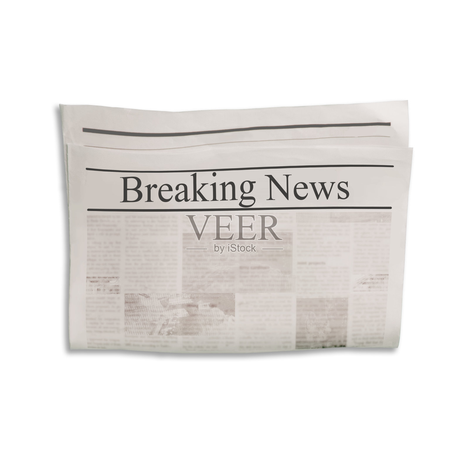 突发新闻报纸空白的模型与文本,标题和图像的纹理空间。照片摄影图片