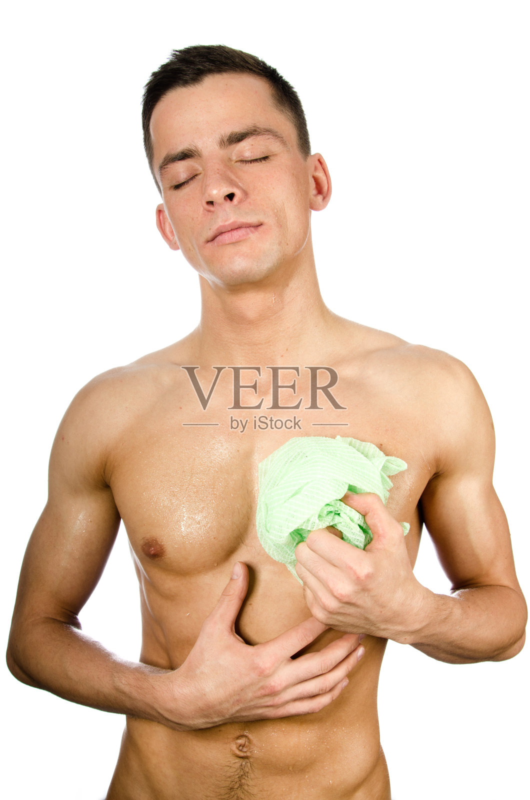 有魅力的男人有健美的身体。照片摄影图片