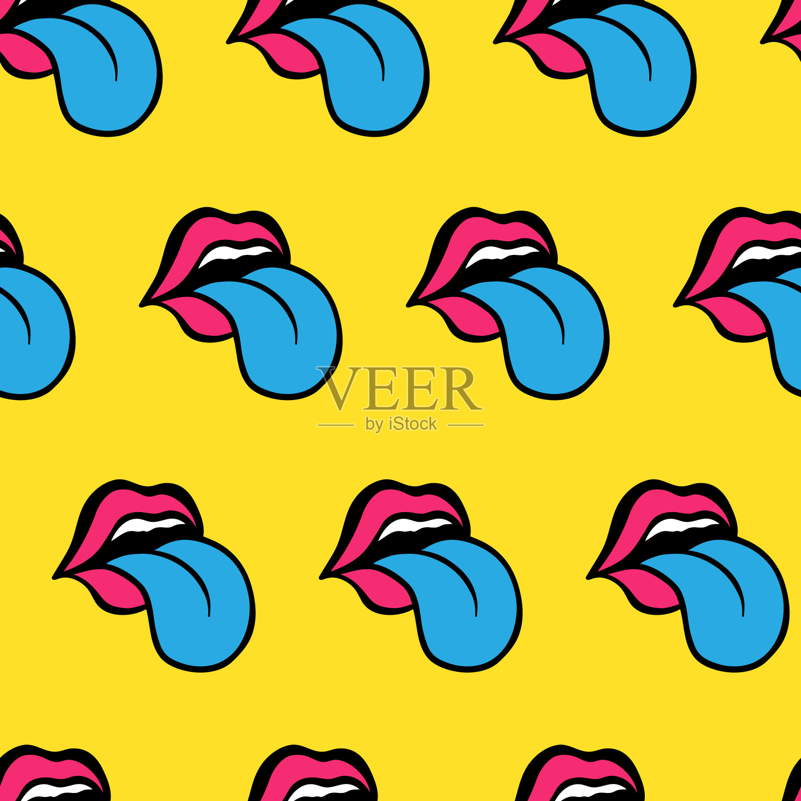 可爱的蓝色背景下插画图片素材