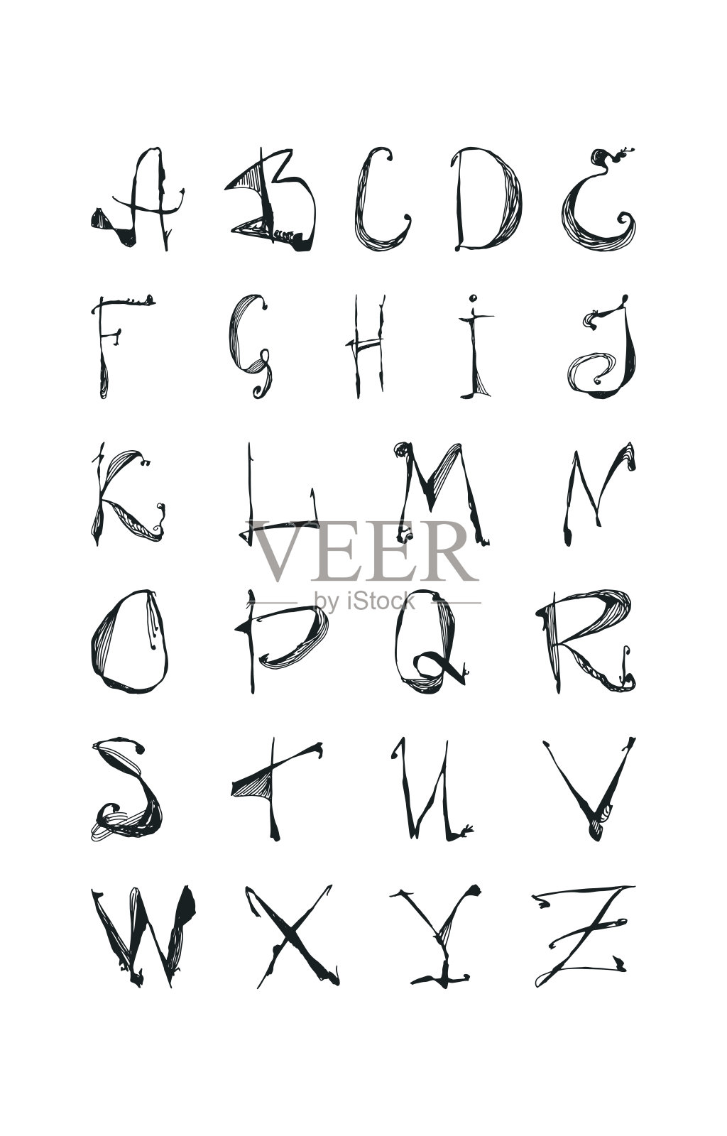 英语字母表插画图片素材