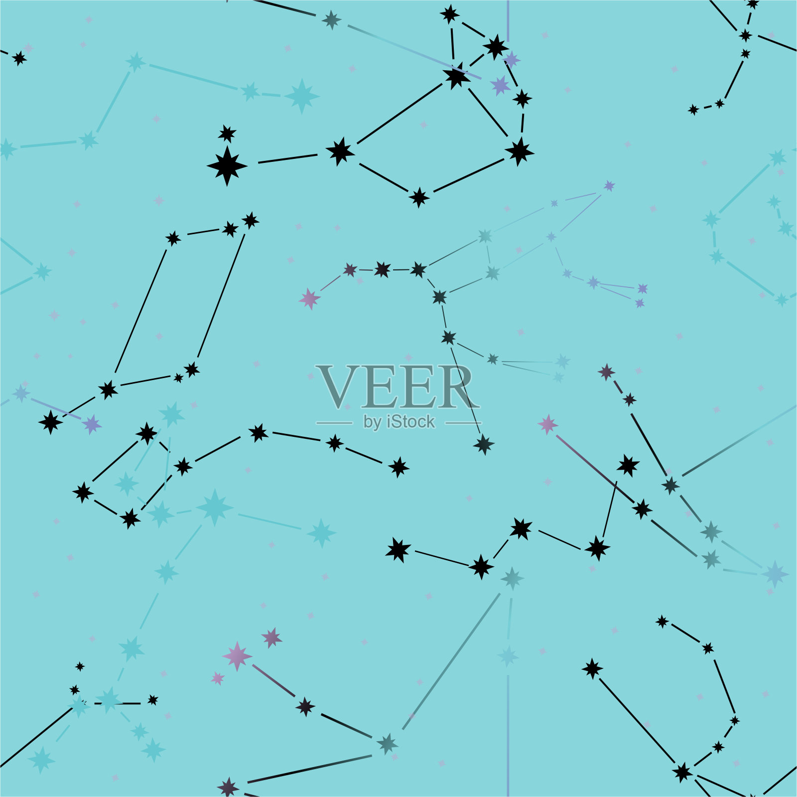 星座的无缝模式插画图片素材