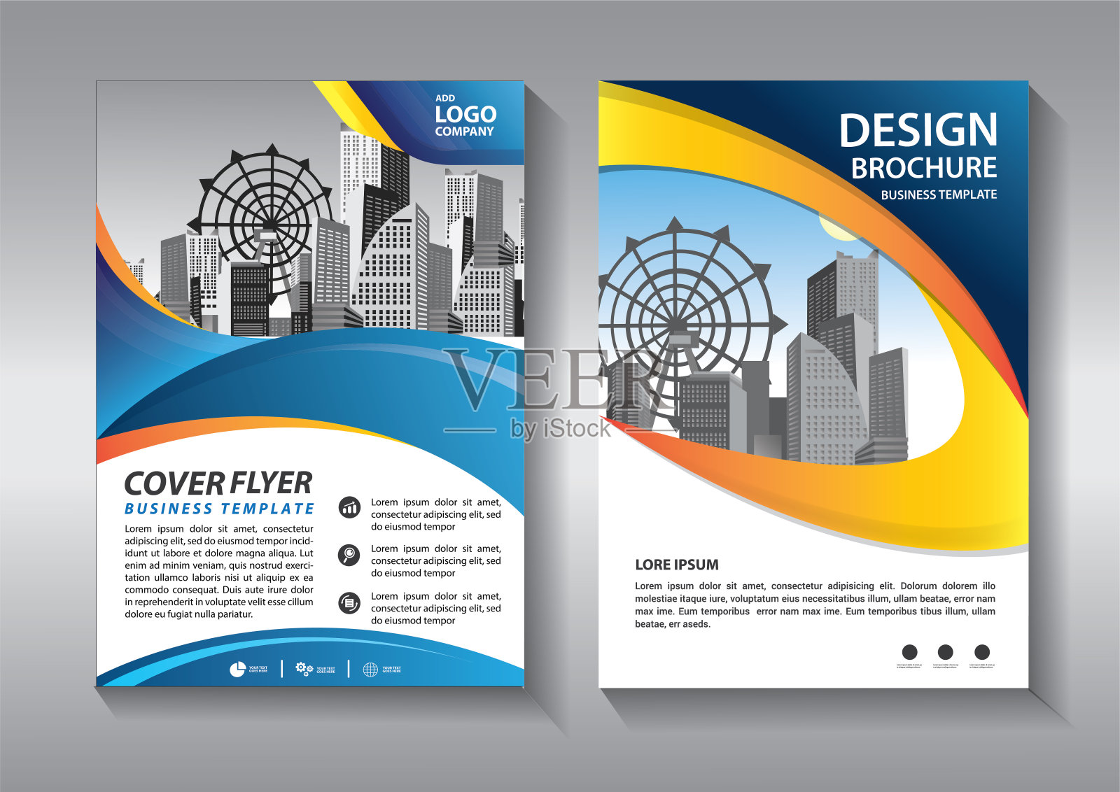 宣传册设计,涵盖现代布局,年度报告,海报,传单A4彩色三角形,几何形状的科技,科学,市场与灯光背景插画图片素材