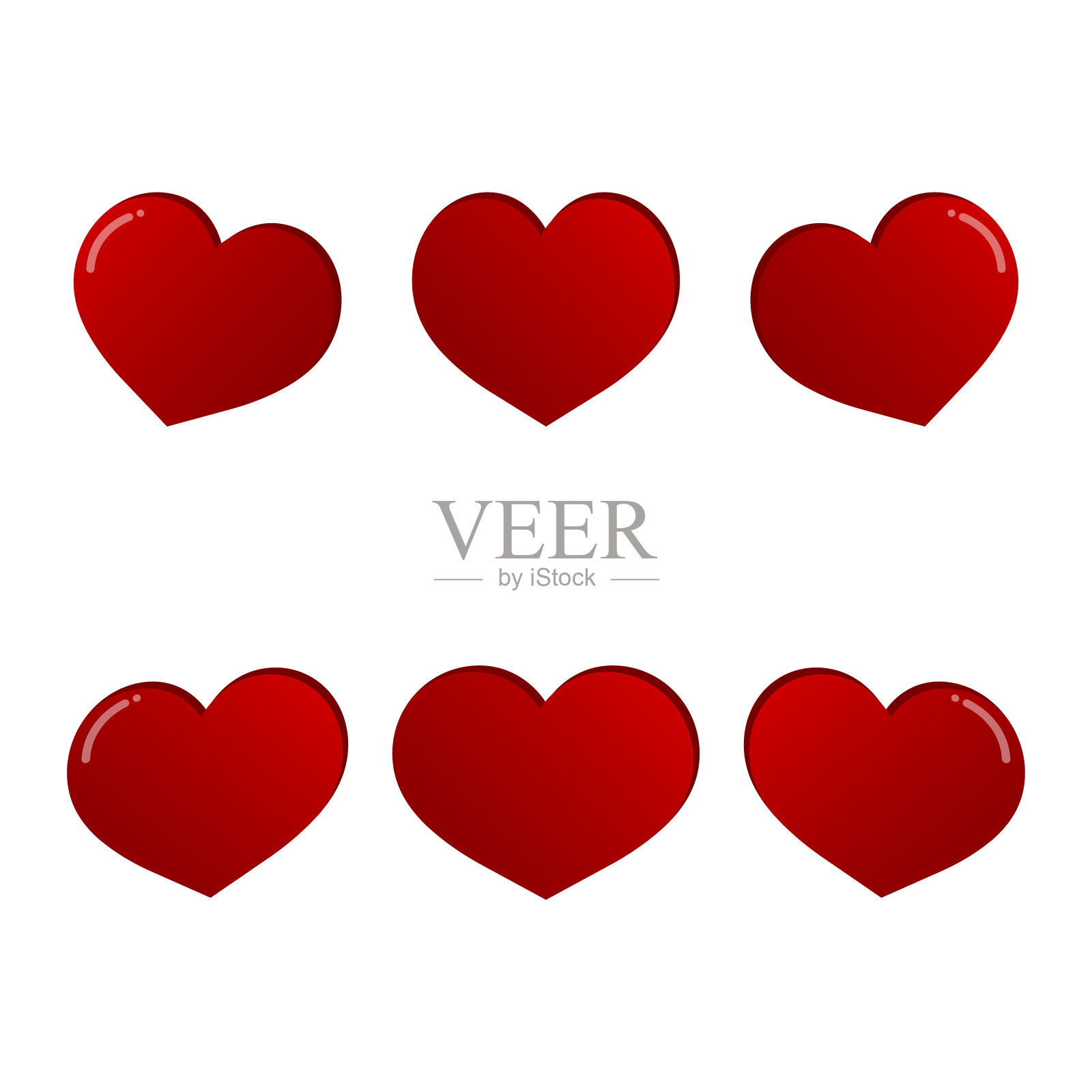 红心不同6转插画图片素材