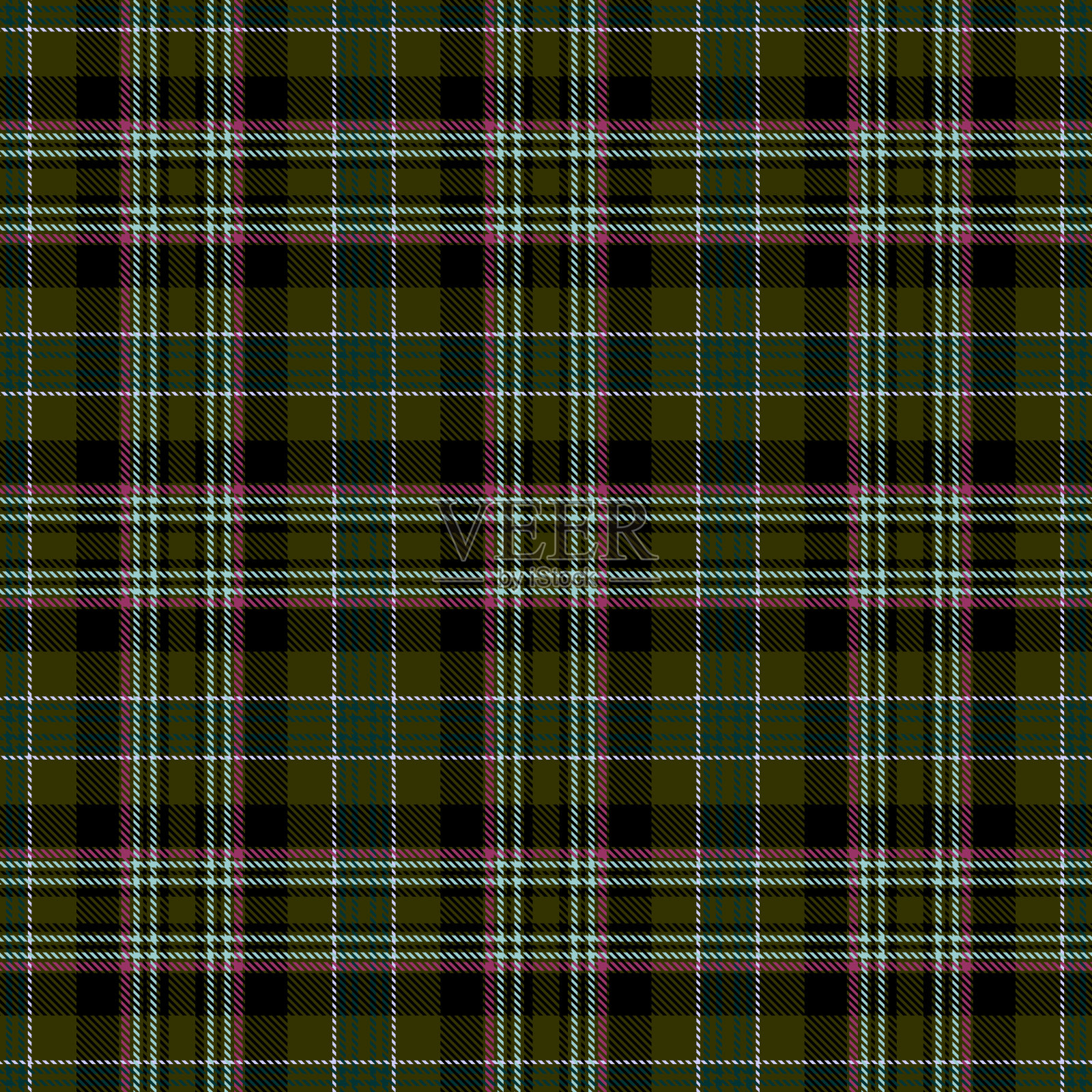 格子花呢苏格兰无缝图案插画图片素材