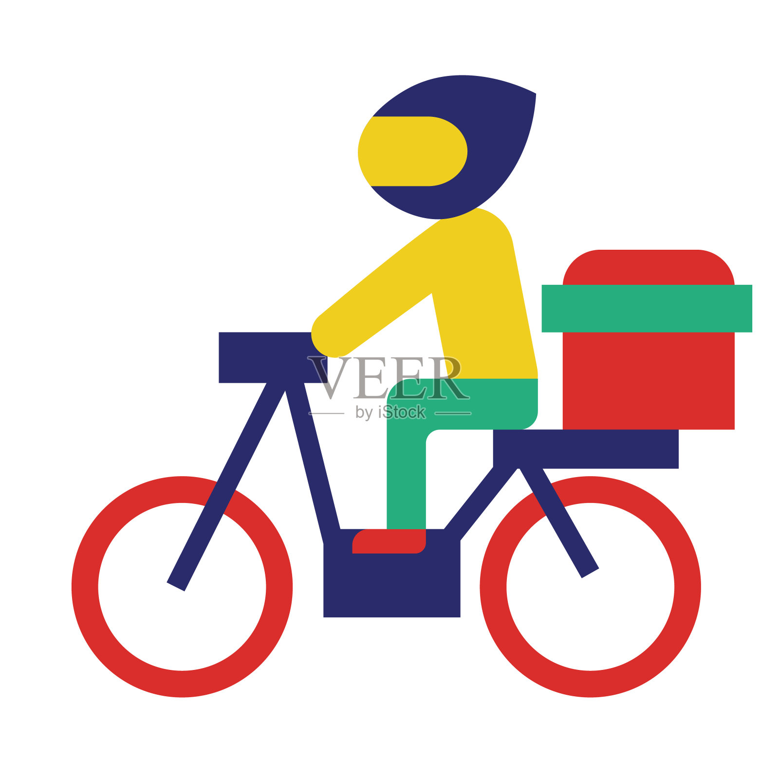 摩托车手孤立在白色背景上插画图片素材