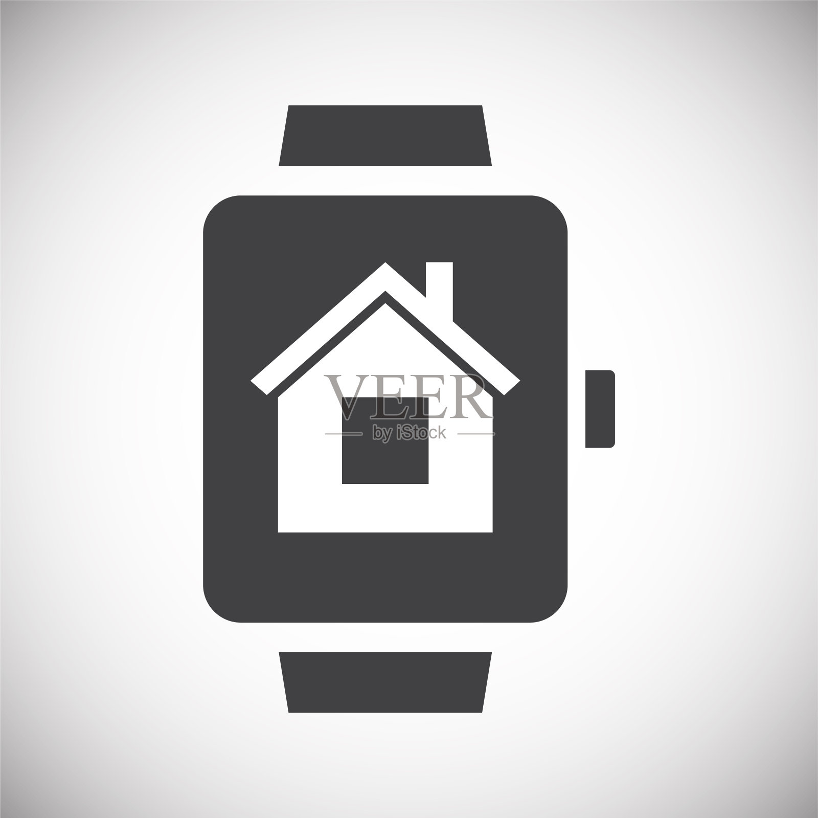 智能手表相关图标的背景为图形和网页设计。简单的说明。网站按钮或手机应用的互联网概念符号。插画图片素材