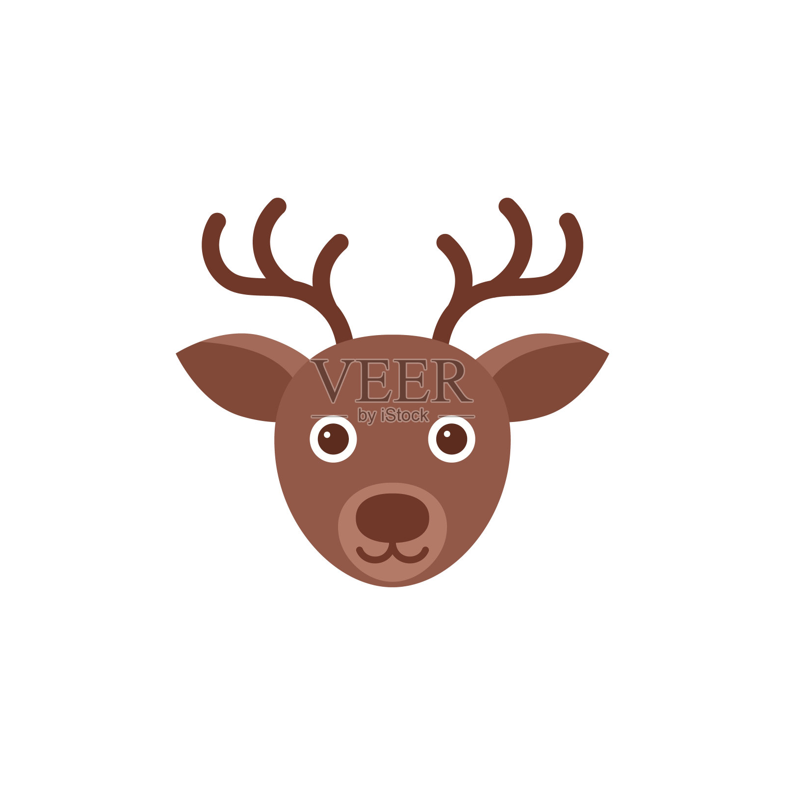 鹿。驯鹿的头。圣诞节图标。矢量插图在平面设计。设计元素图片