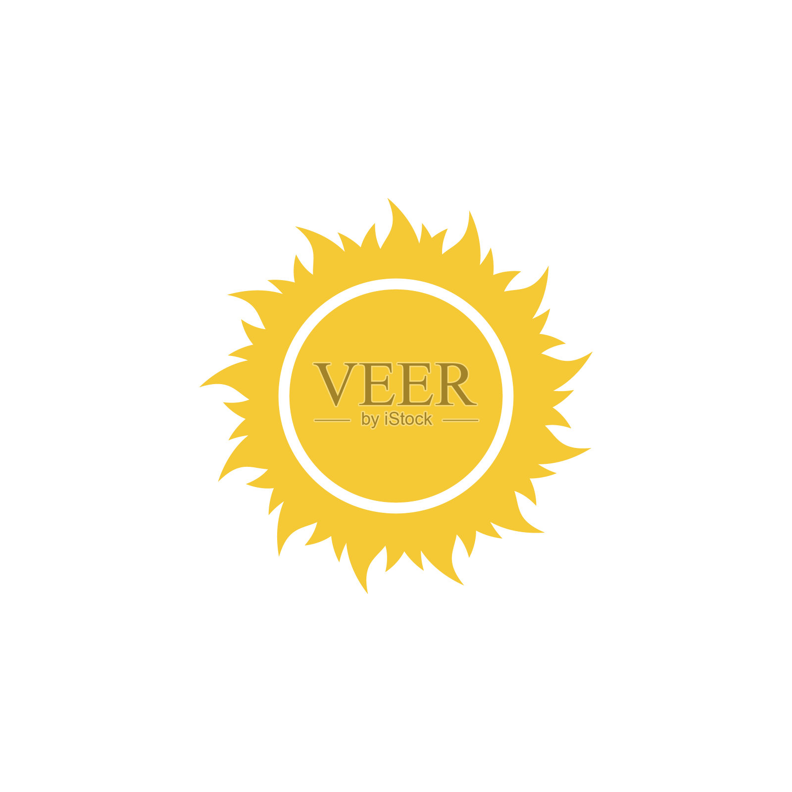 太阳图标-向量。简单元素插画夏季概念。太阳图标-向量。夏季概念矢量插图。插画图片素材