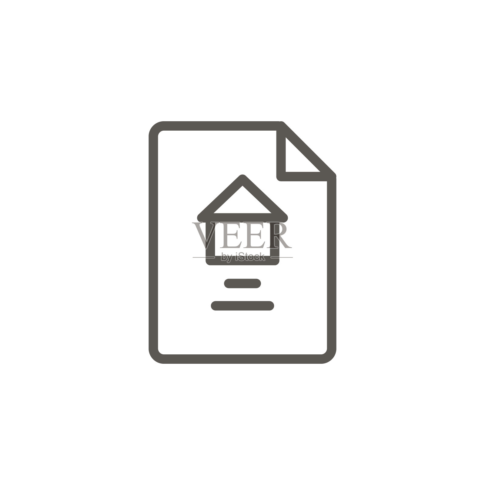 合同,文档,属性矢量图标。简单的元素插图从UI概念。合同,文档,属性矢量图标。房地产概念矢量插图。图标素材