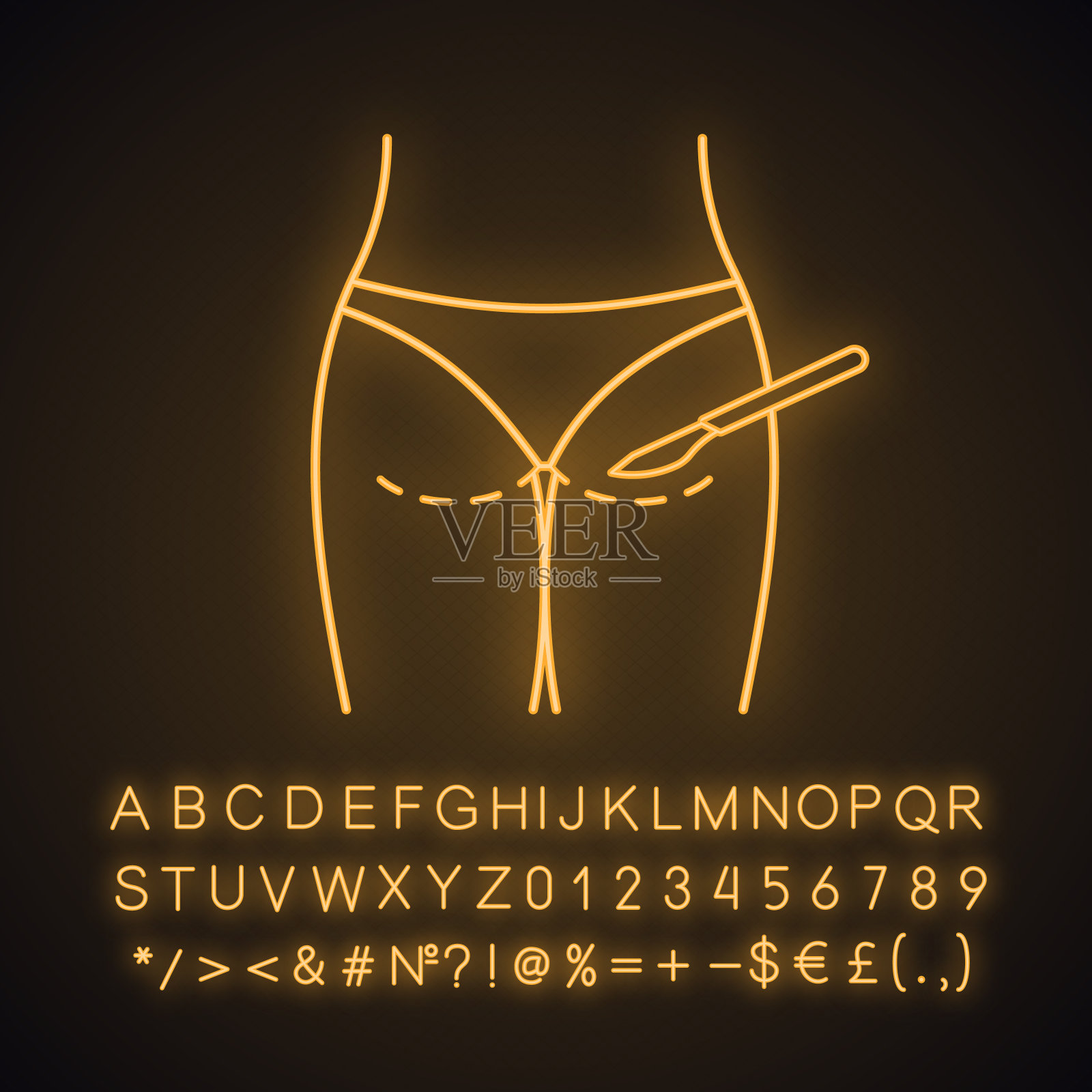 Gluteoplasty图标插画图片素材