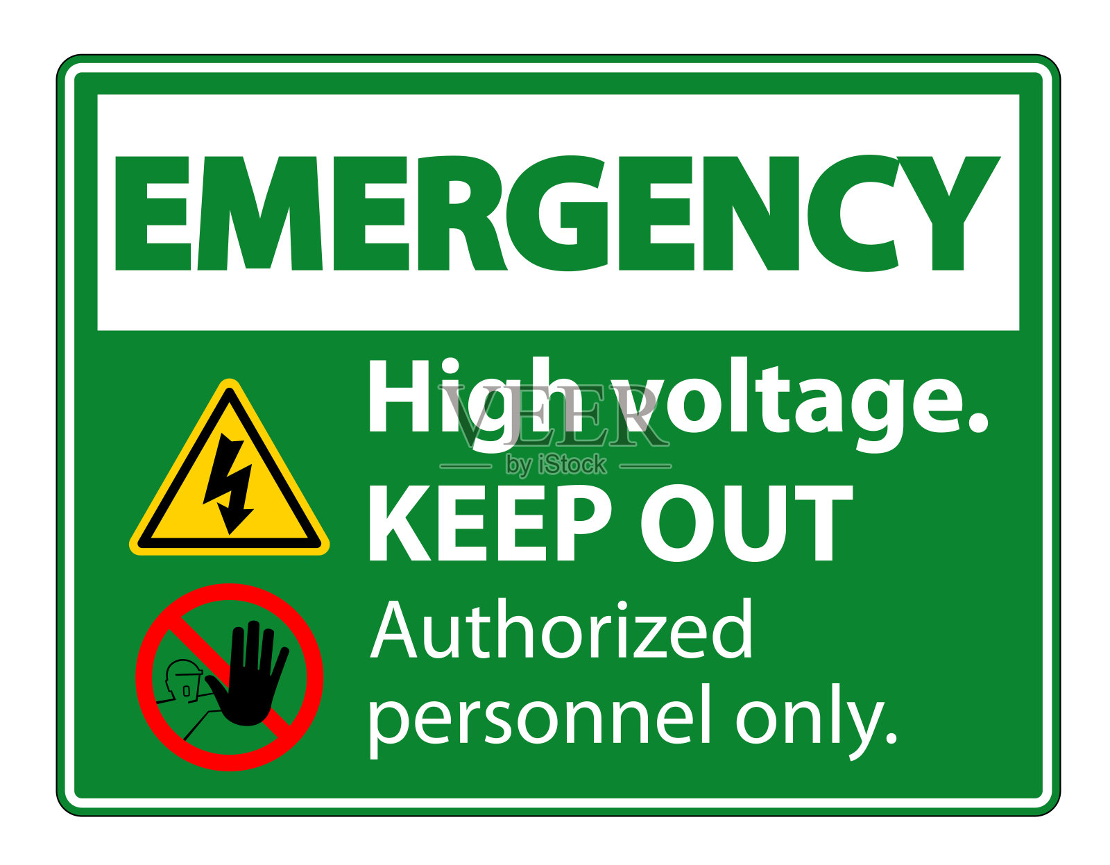 紧急高压防止标志隔离在白色背景,矢量插图EPS.10插画图片素材