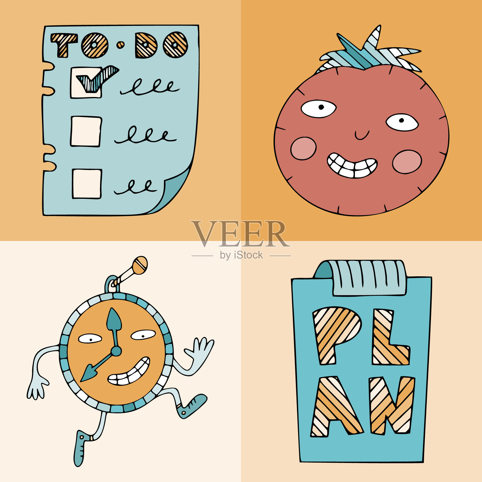 可爱的卡通狮子角色插画图片素材