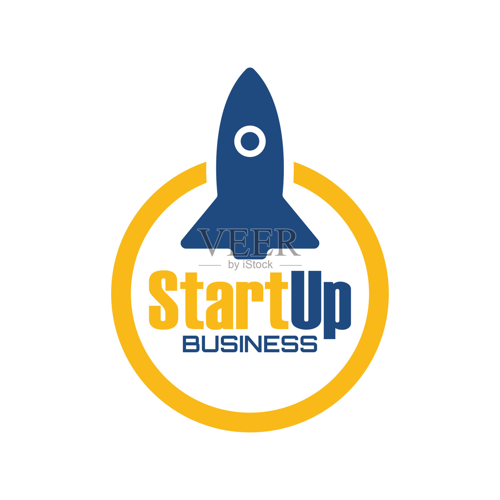 启动横幅隔离在白色背景上。矢量图插画图片素材