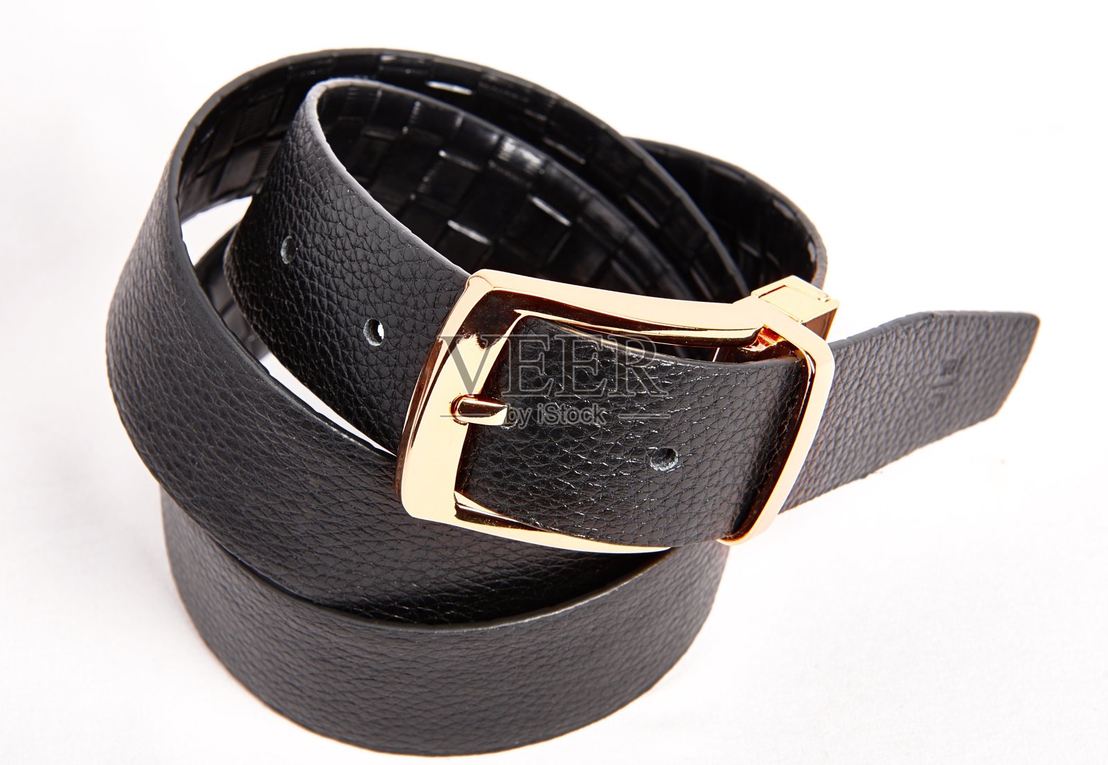 男士皮带与金属扣隔离照片摄影图片