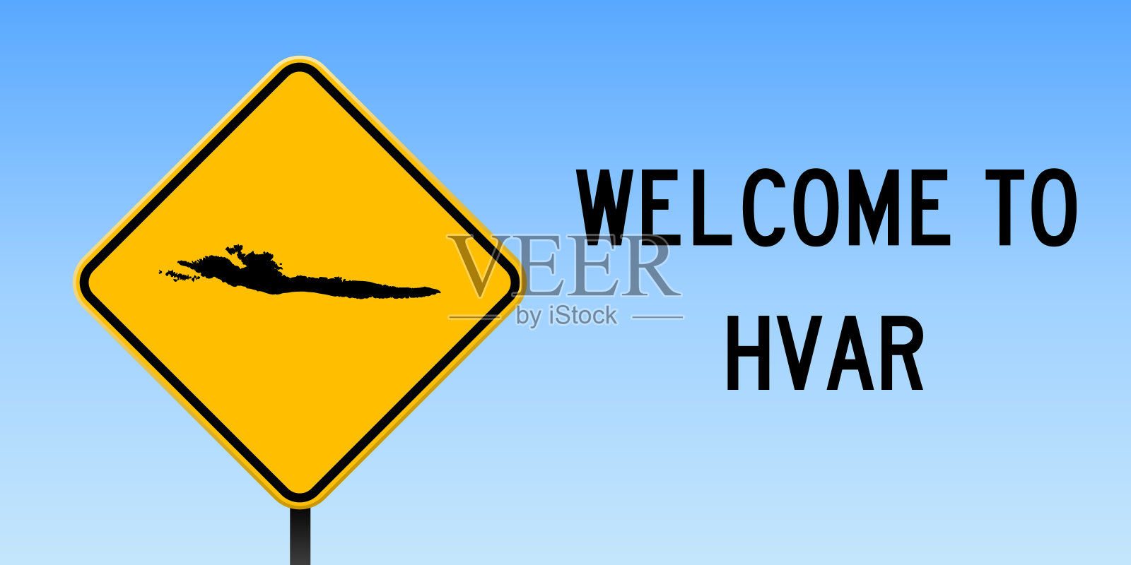 哈瓦尔地图上的路标。插画图片素材