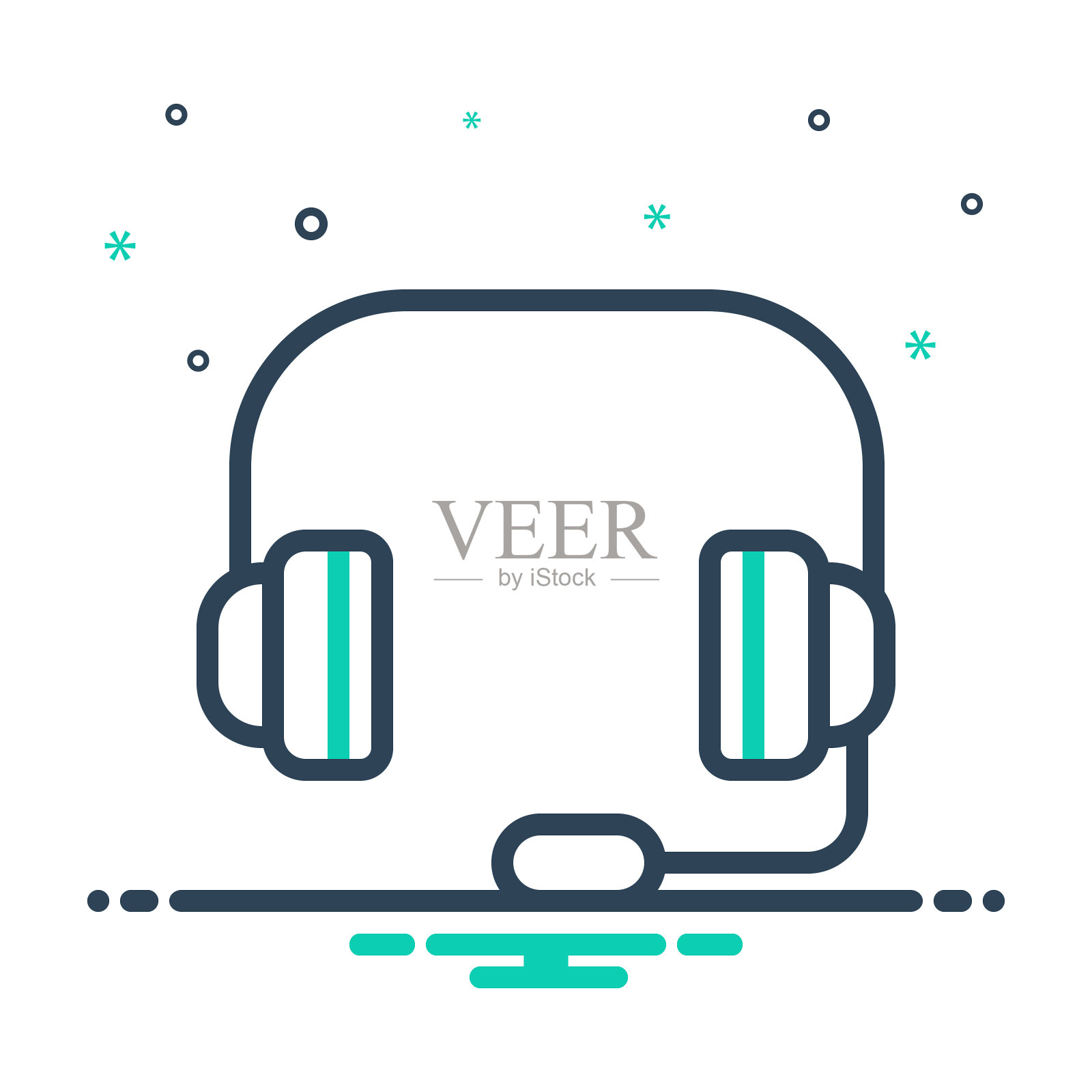 耳机服务插画图片素材