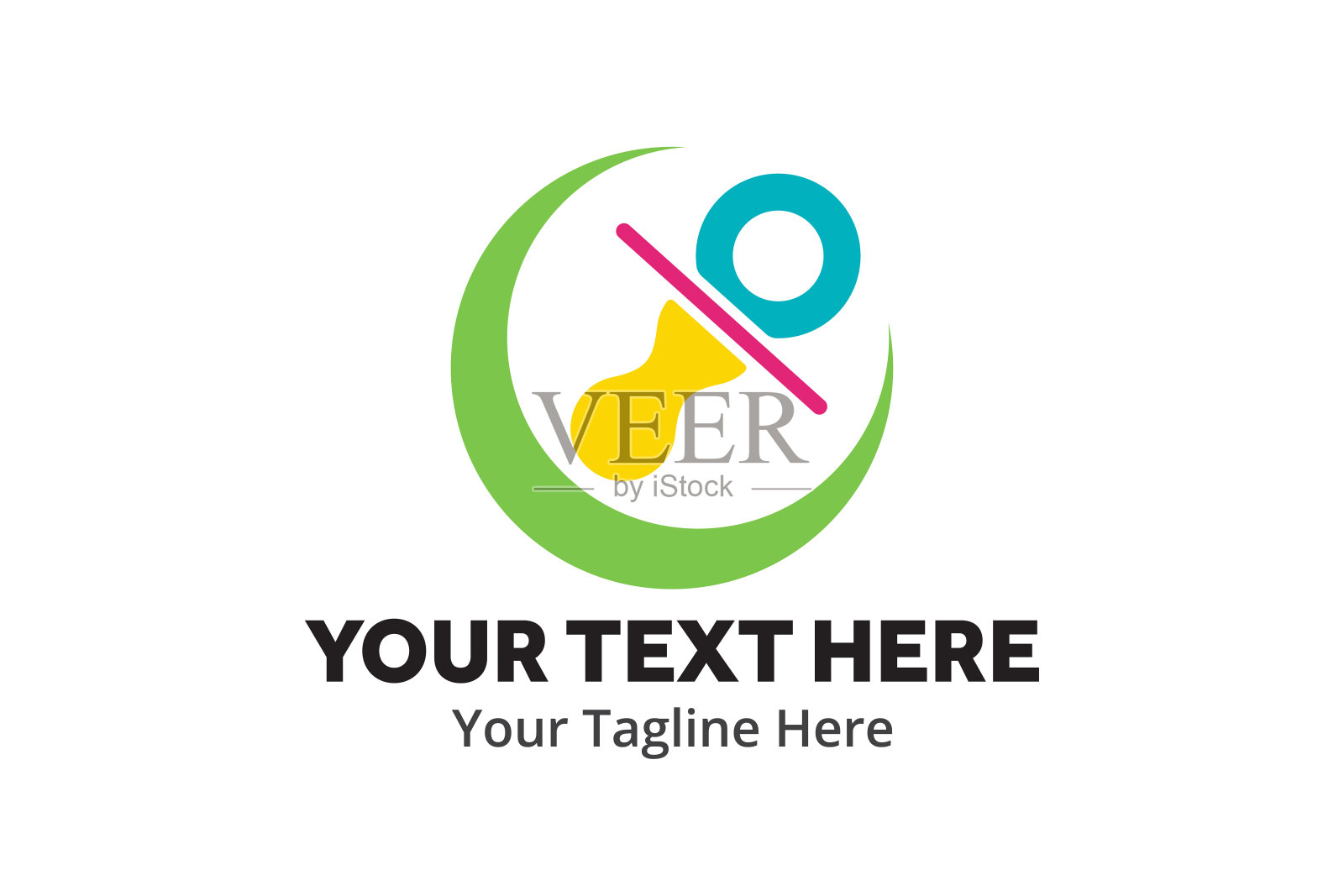 独特的宝贝简单logo创意设计,以平直的风格搭配色彩。婴儿标志创意设计,为身份和商店插画图片素材