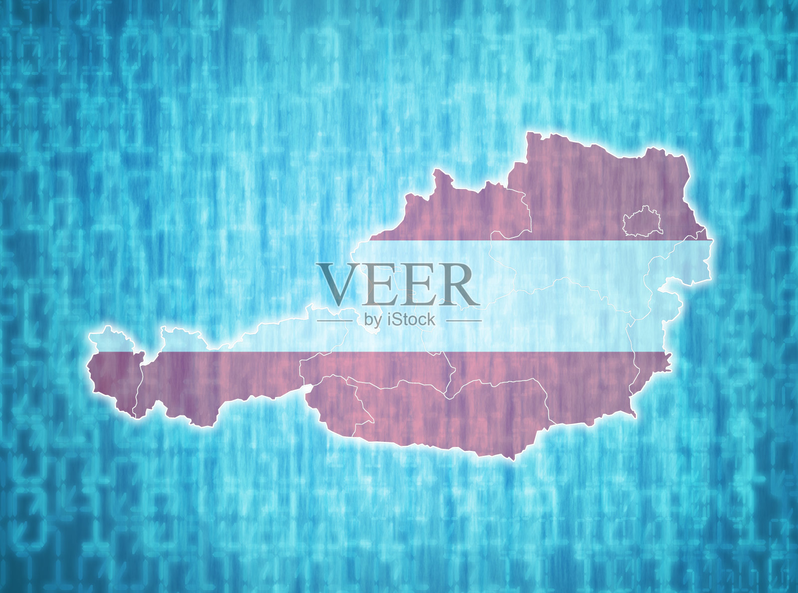 带有行政区划的奥地利地图插画图片素材