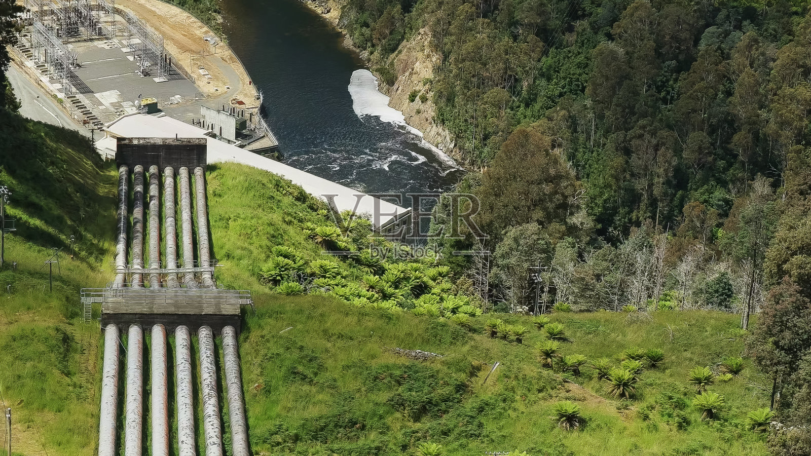 塔斯马尼亚的tarraleah电站照片摄影图片