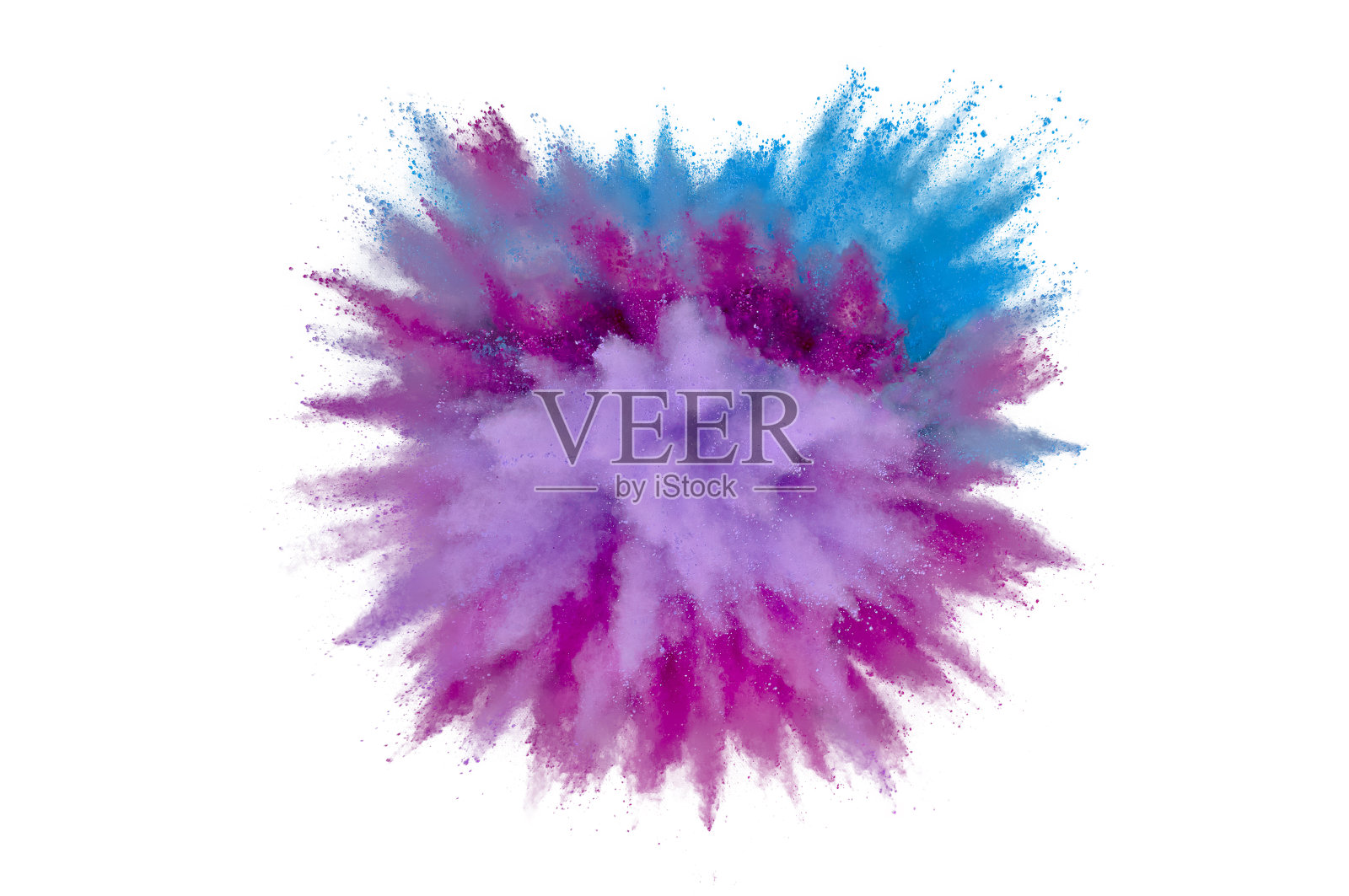 彩色粉末在白色背景上爆炸。抽象特写灰尘的背景。色彩斑斓的爆炸。油漆胡里节照片摄影图片