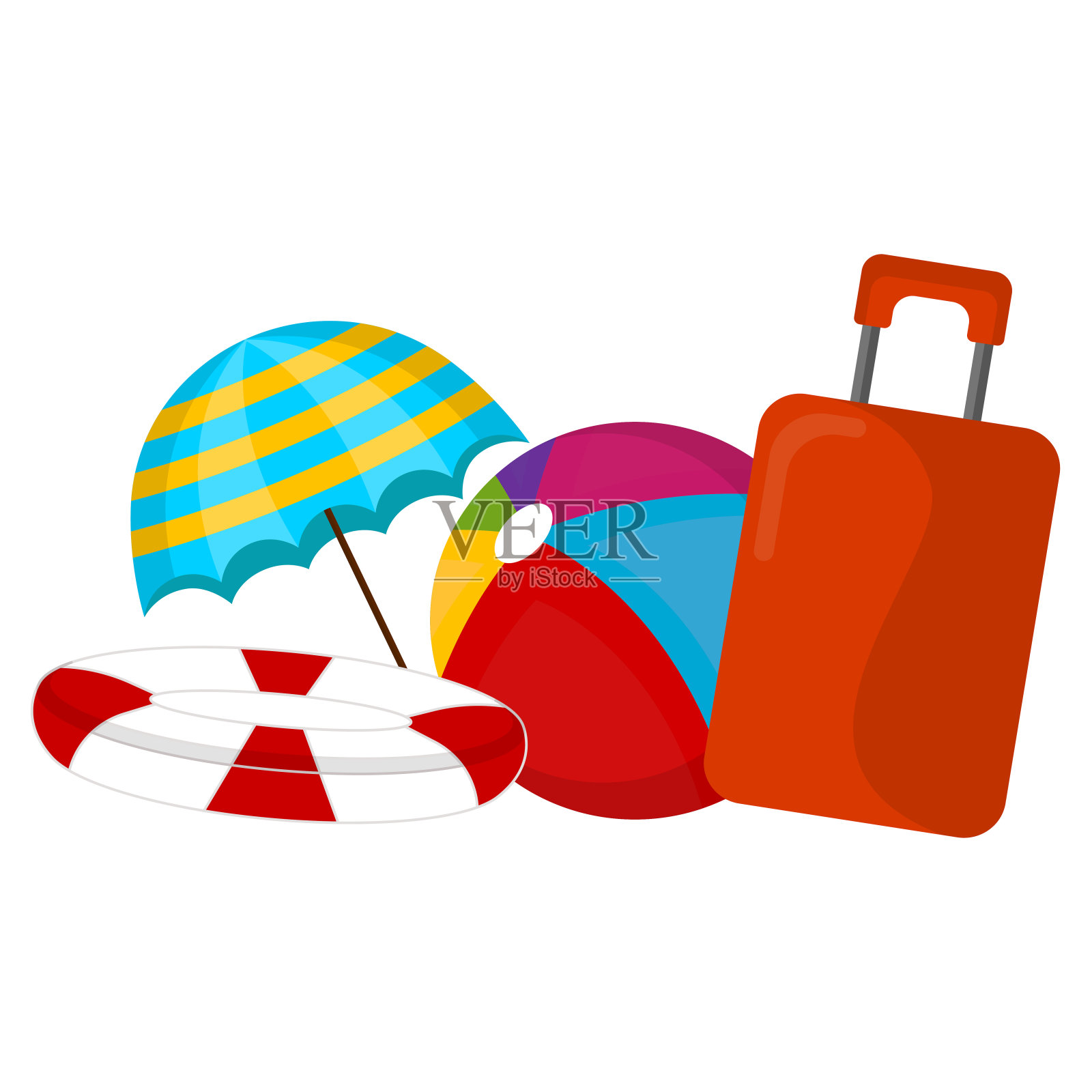 夏季物品套装插画图片素材