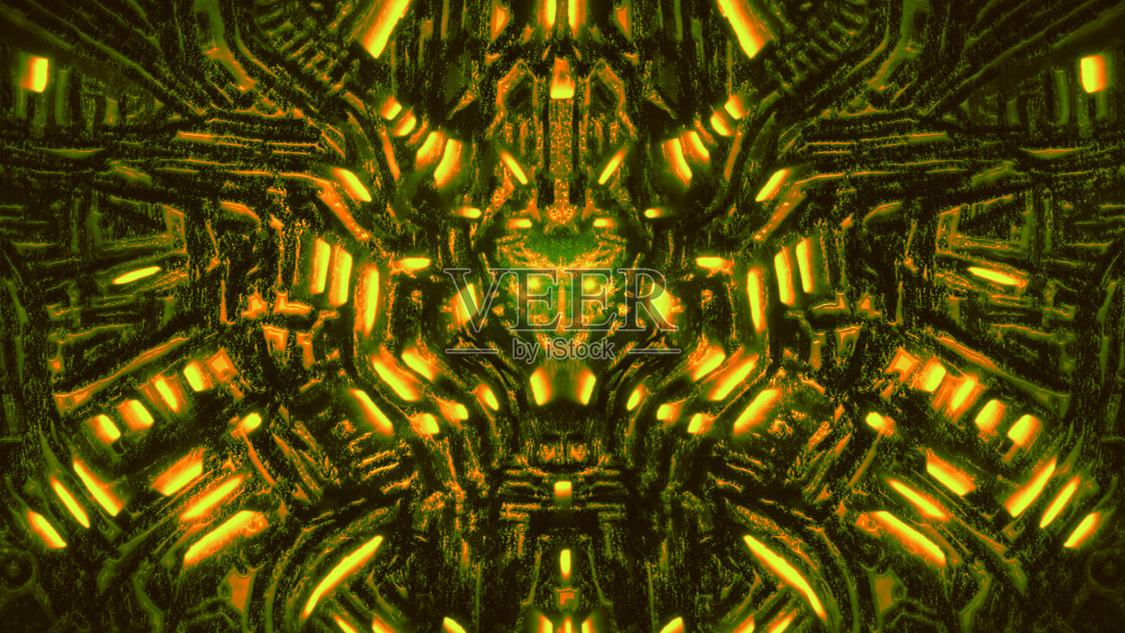 带有浅浮雕和突出机器人头的电子墙。插画图片素材