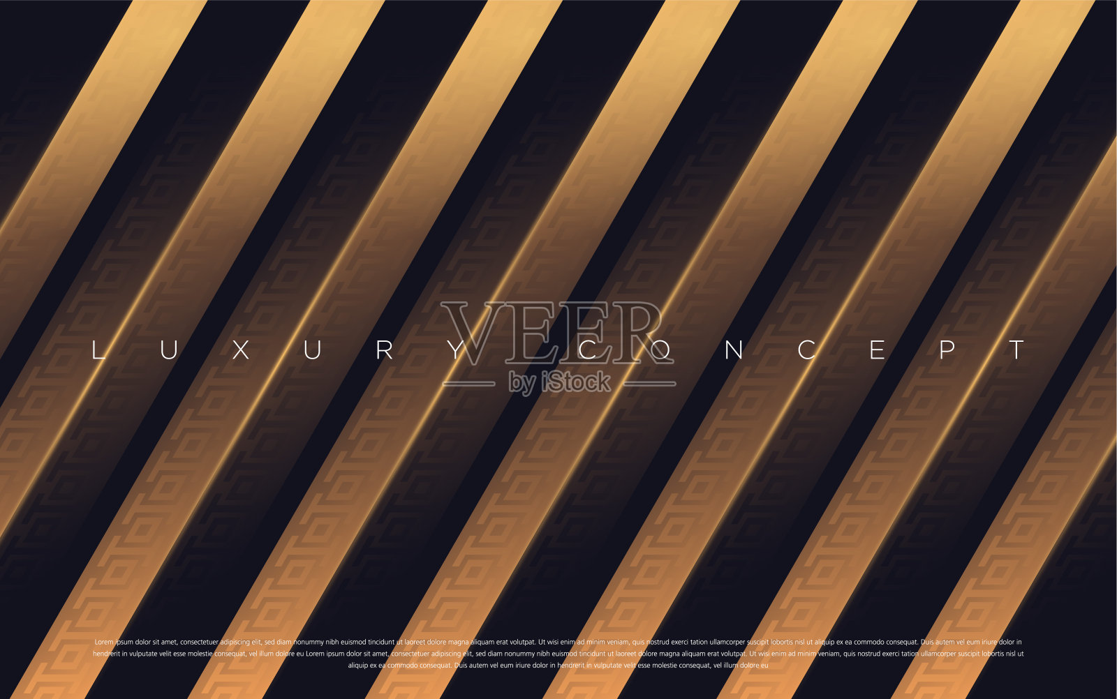 黑色溢价背景与豪华暗金金条图案和黄金线。丰富的背景海报溢价设计。插画图片素材