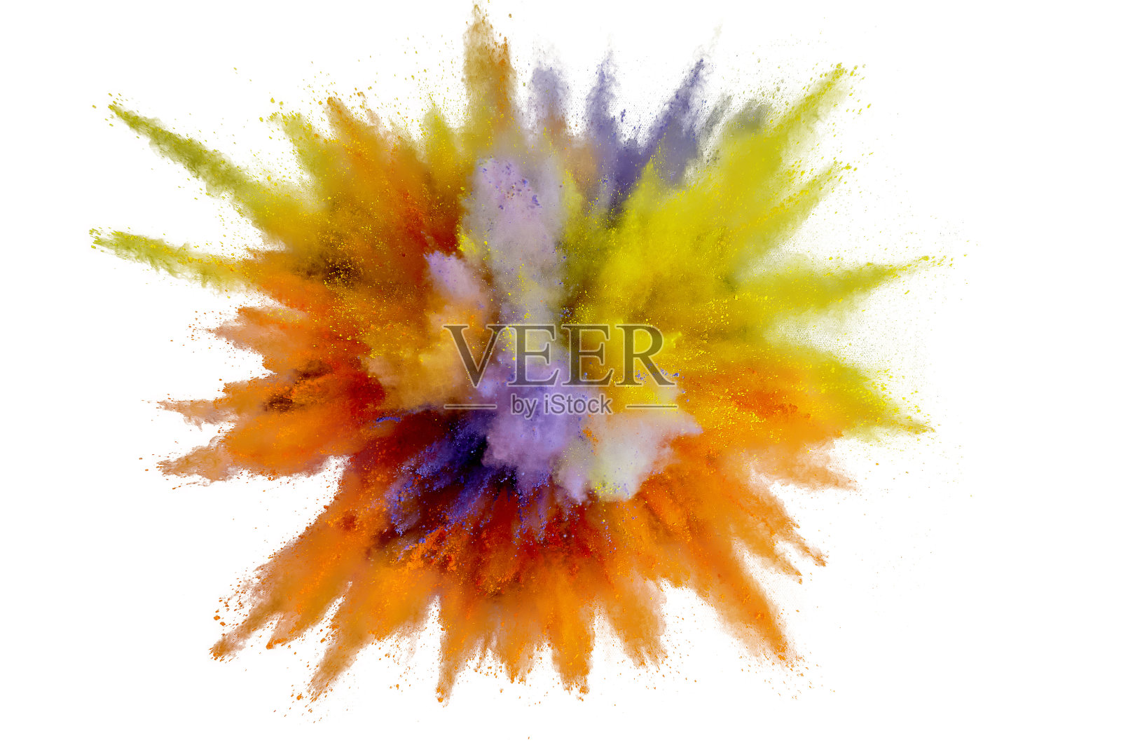 彩色粉末爆炸。抽象特写灰尘的背景。色彩斑斓的爆炸。油漆胡里节照片摄影图片