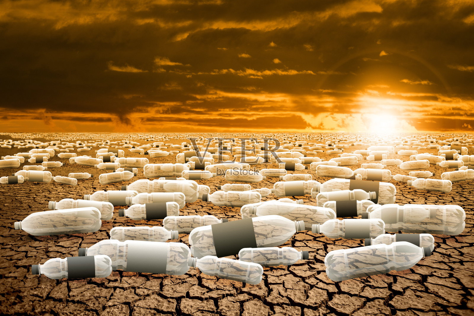 这个星球受到了塑料垃圾的影响。照片摄影图片