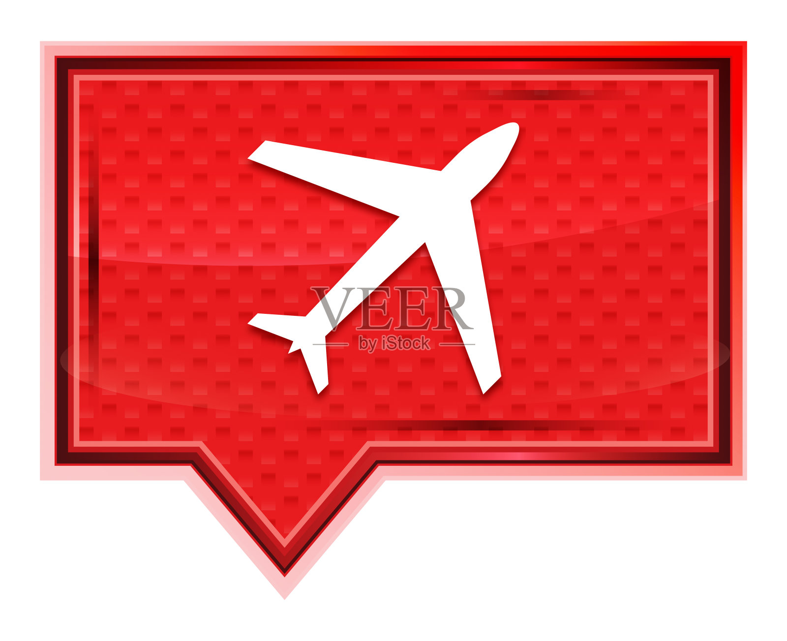 飞机图标雾玫瑰粉色横幅按钮插画图片素材