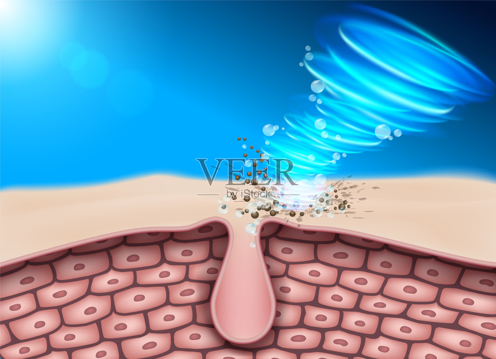 干净的皮肤插画图片素材