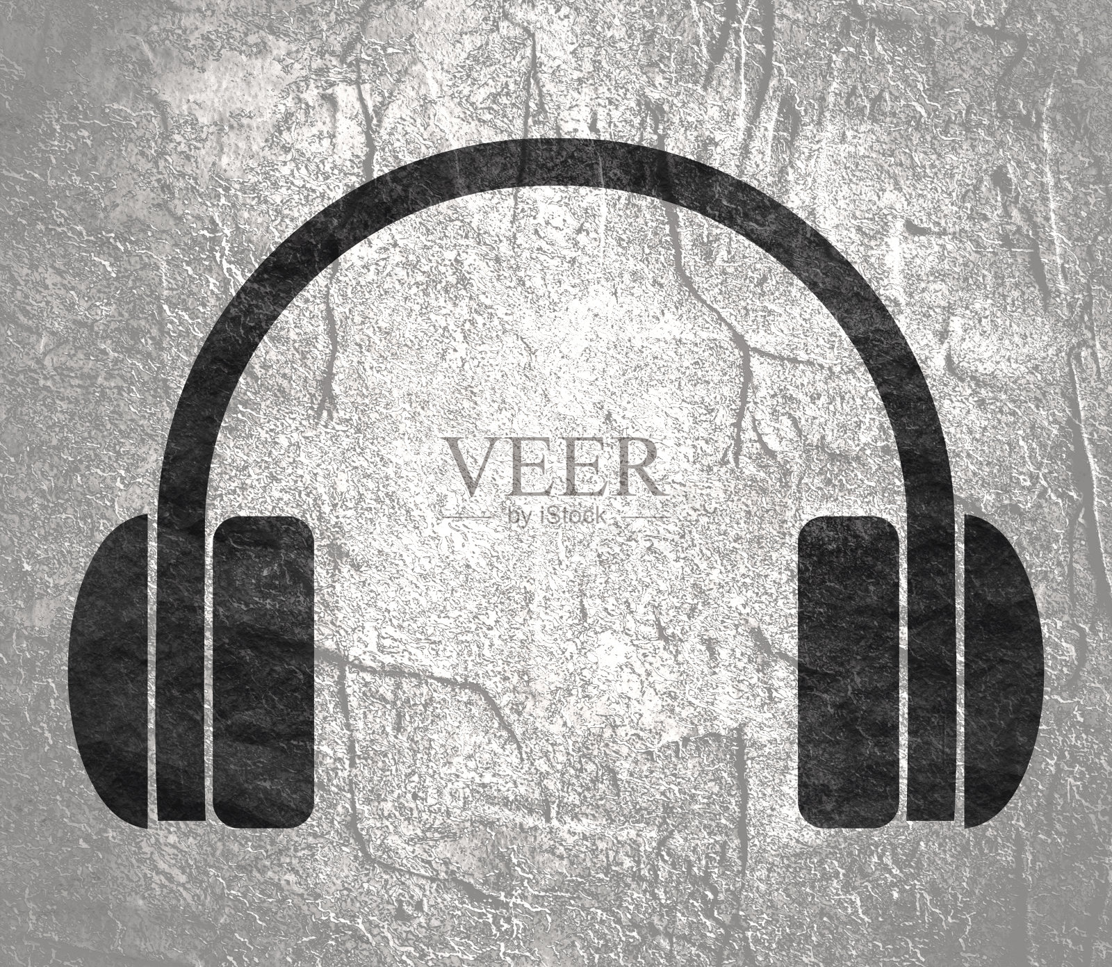 轮廓的耳机插画图片素材