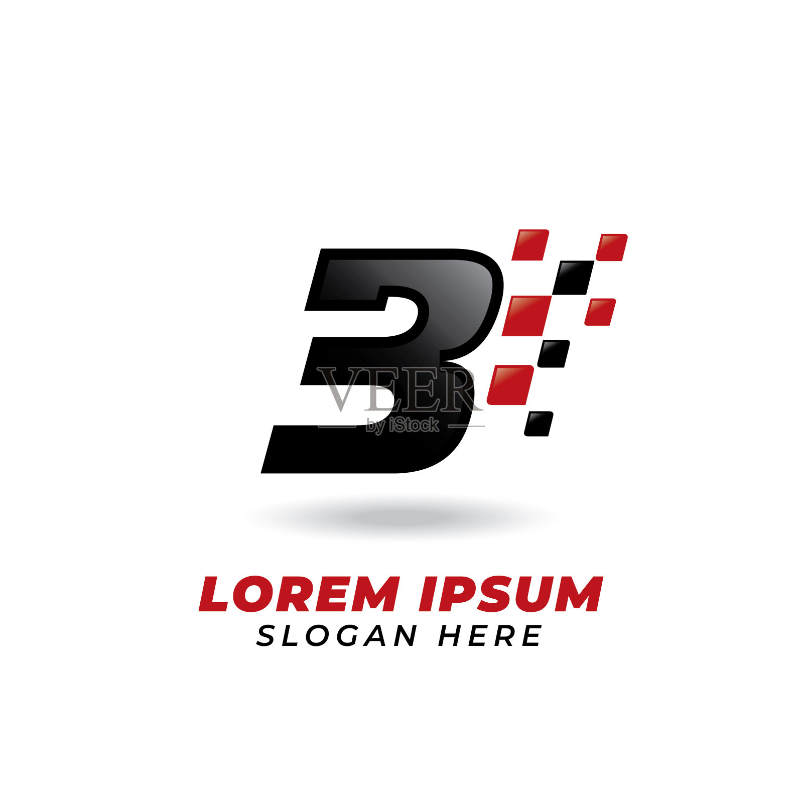 3号赛车图标符号设计。赛车号码符号设计插画图片素材