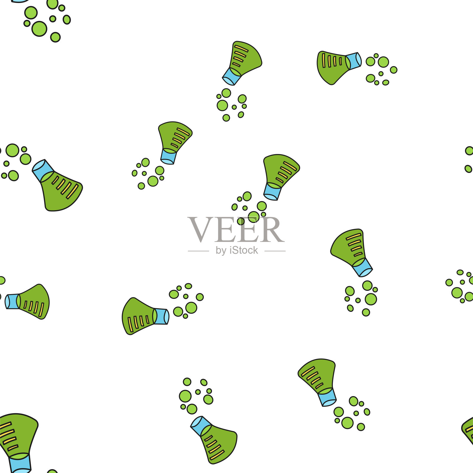 无缝图案的学校管在涂鸦风格。矢量插图。插画图片素材