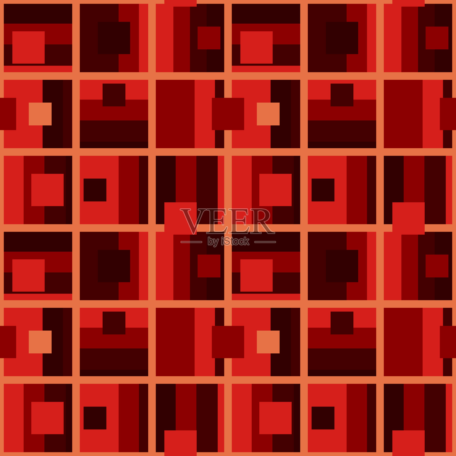 抽象平面复古无缝模式与矩形。永恒的简单矢量装饰。插画图片素材