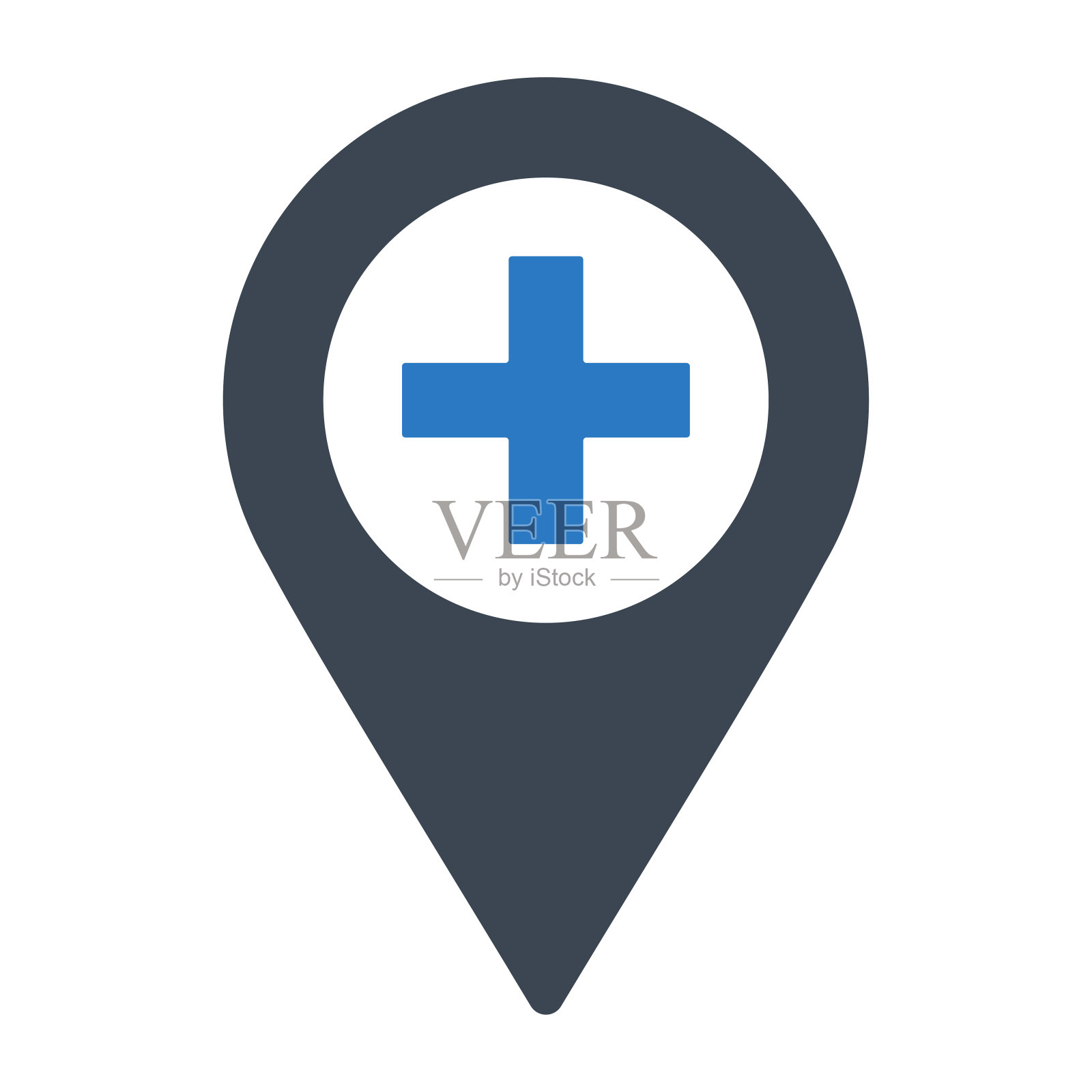 医院位置平面矢量图标插画图片素材