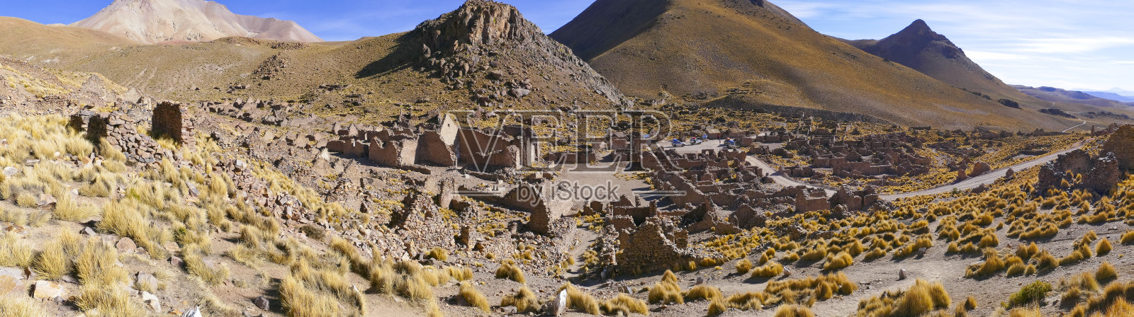 前矿业城镇普韦布洛·瓦斯马遗址,玻利维亚西南部照片摄影图片