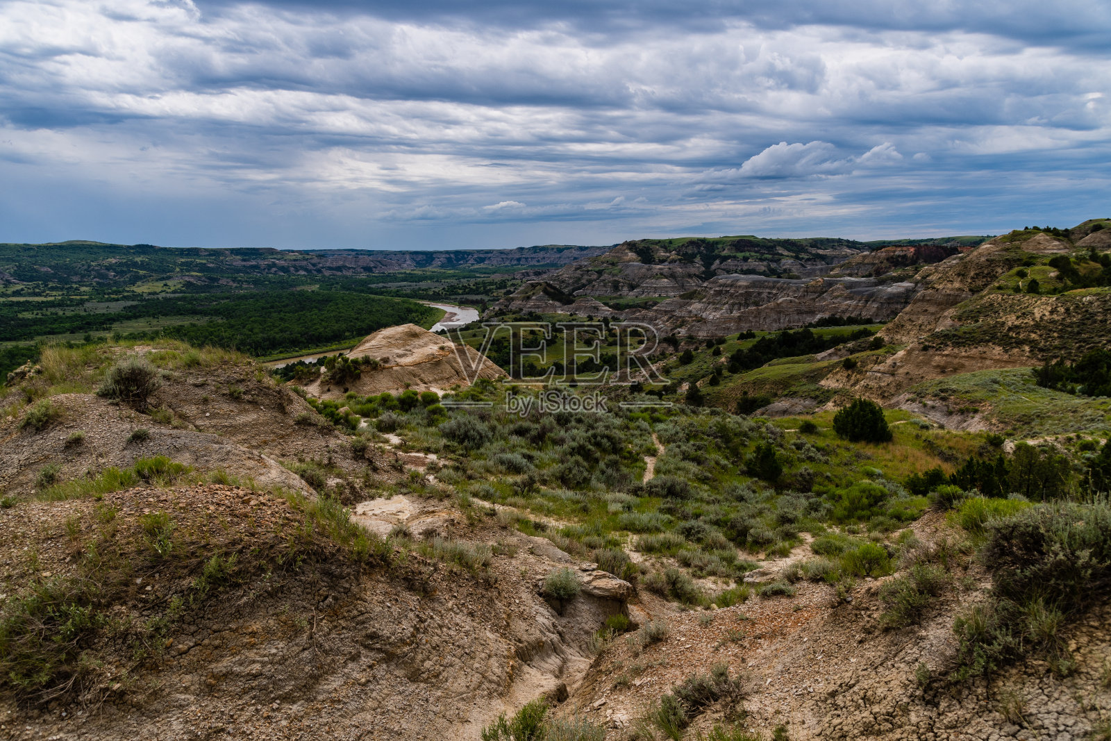 西奥多·罗斯福国家公园七月的风景照片摄影图片