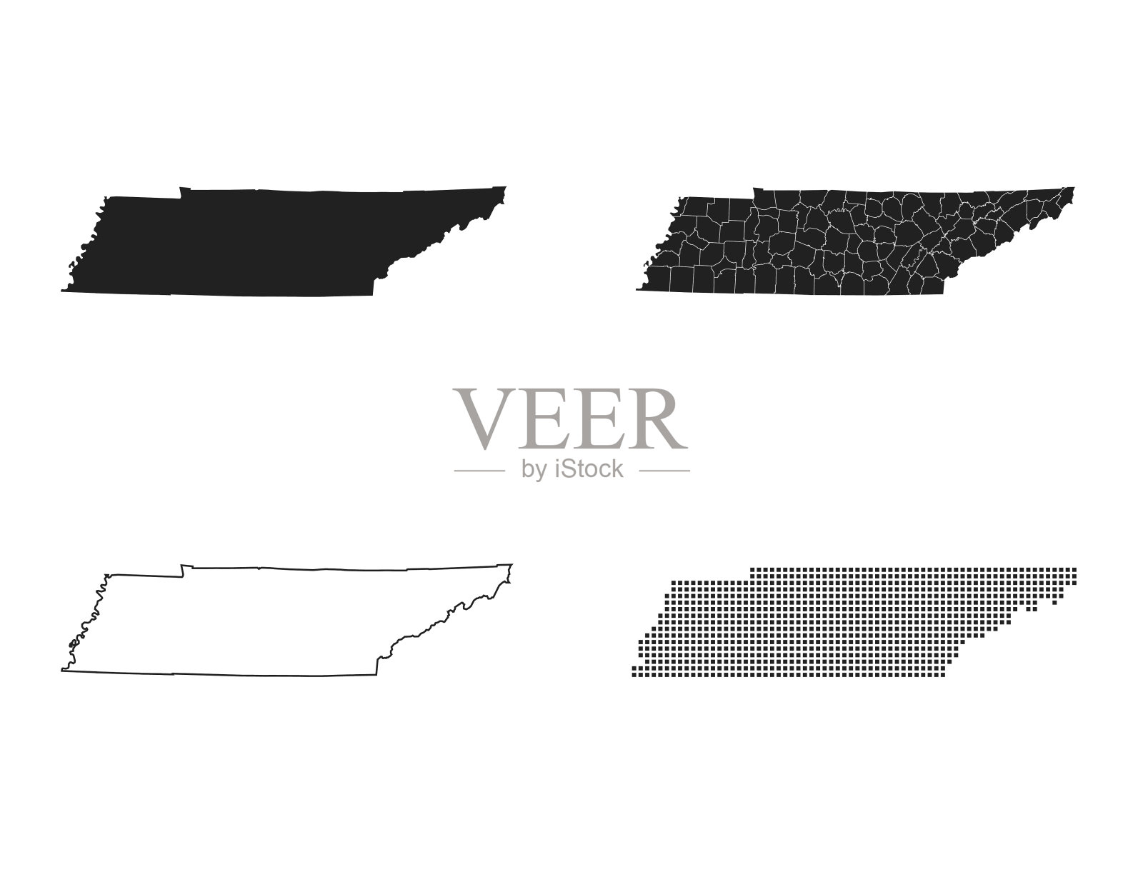 田纳西州的地图插画图片素材