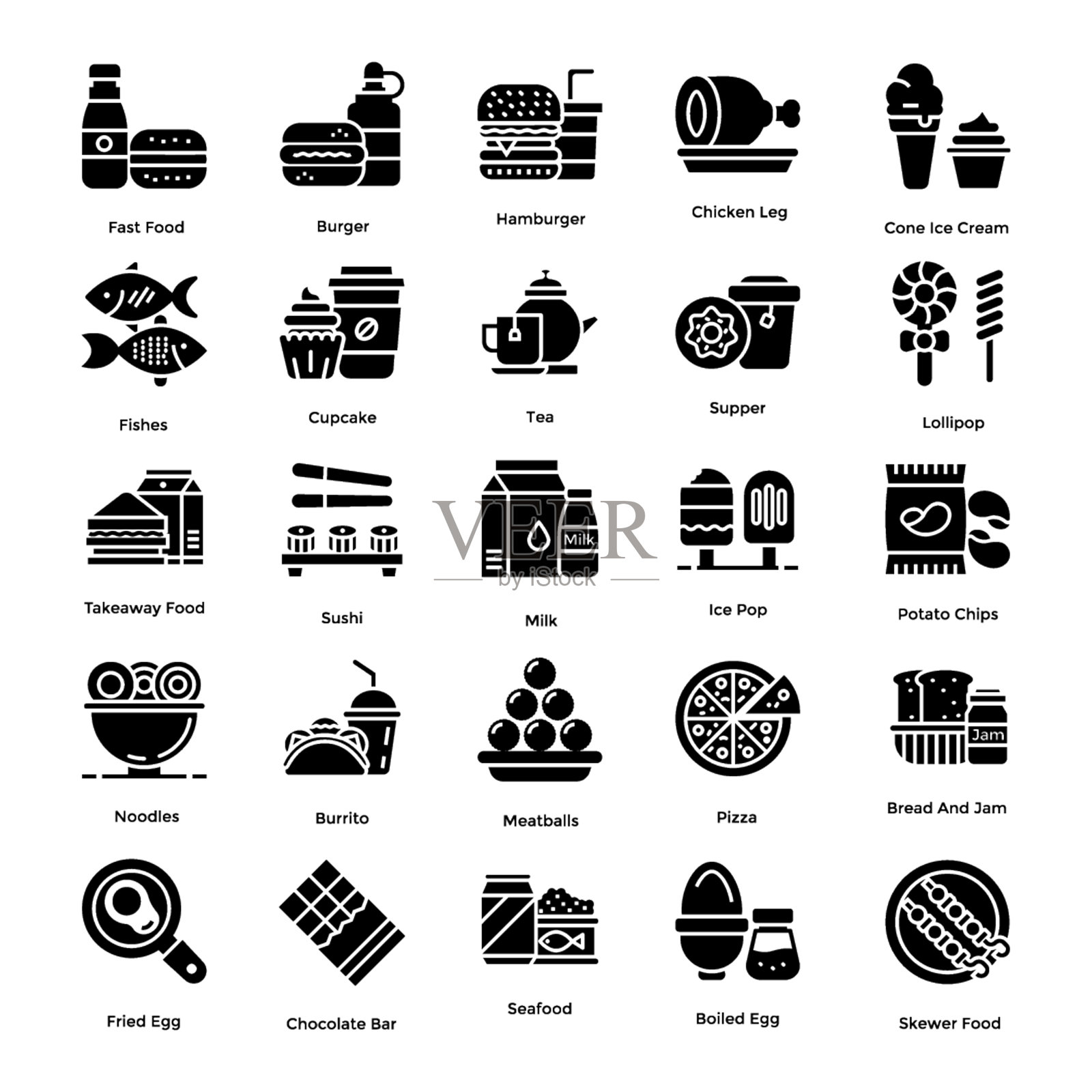 美食偶像套装图标素材