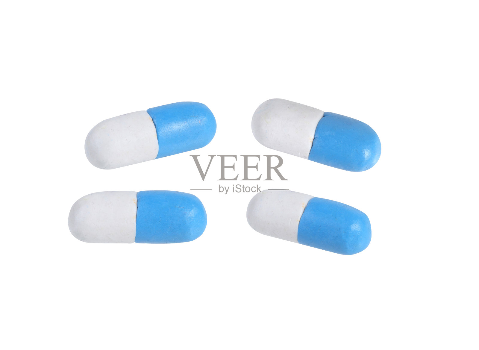 日本黏土制成的蓝色药物模型照片摄影图片