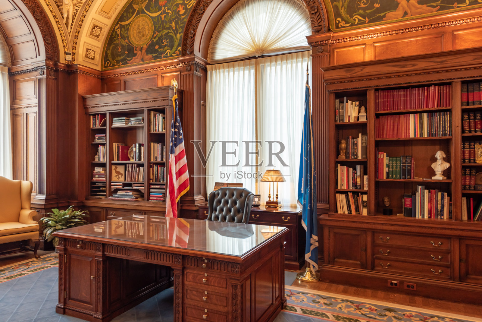 美国华盛顿特区国会图书馆内部办公室照片摄影图片