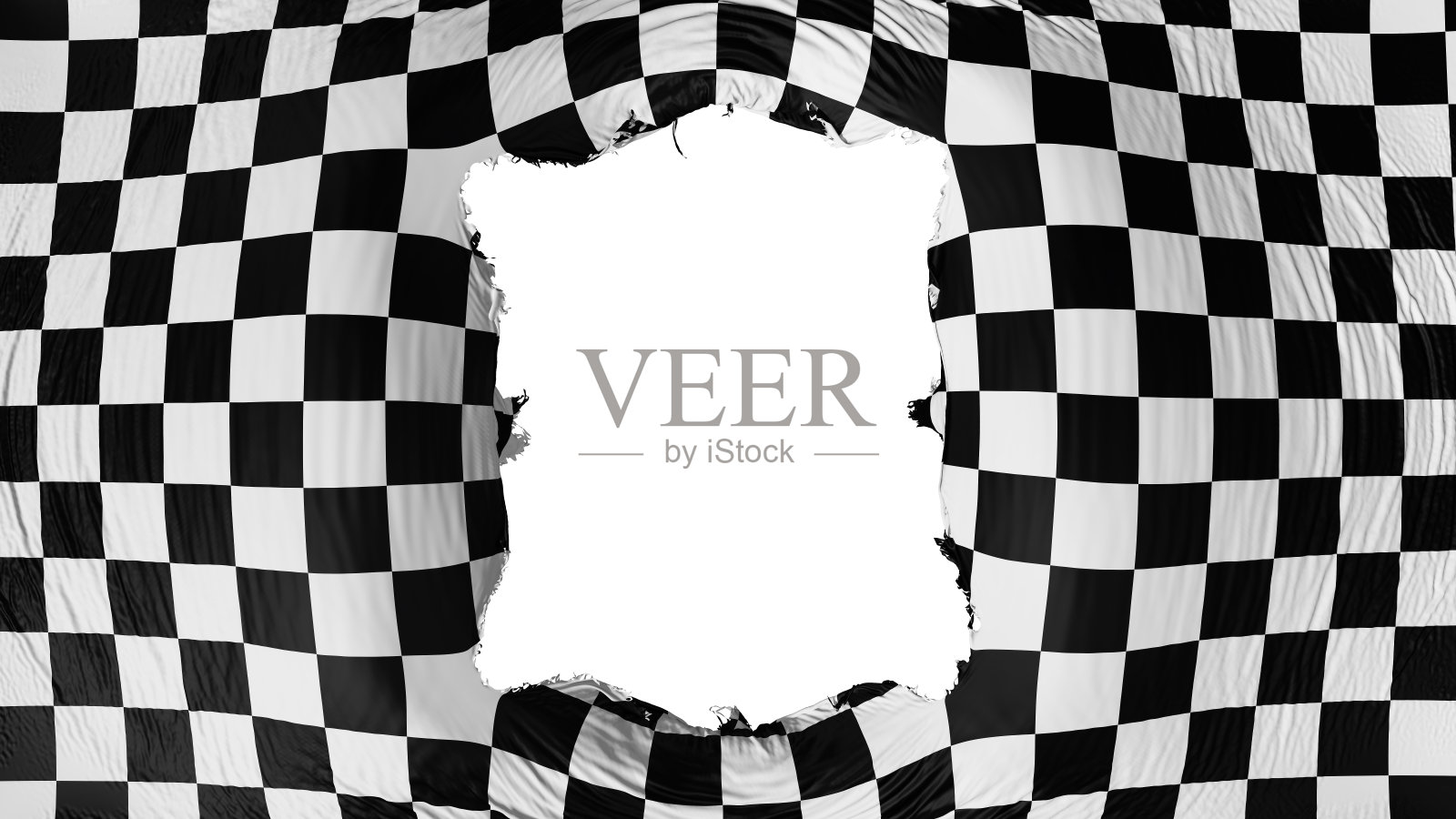 方格旗上的方洞照片摄影图片