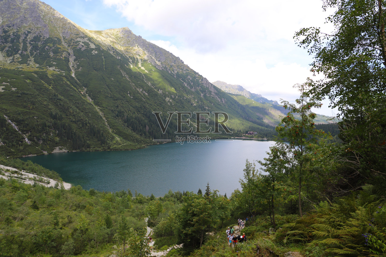 摩洛哥Oko(海之眼)的风景-在塔特拉山脉最大的湖。照片摄影图片