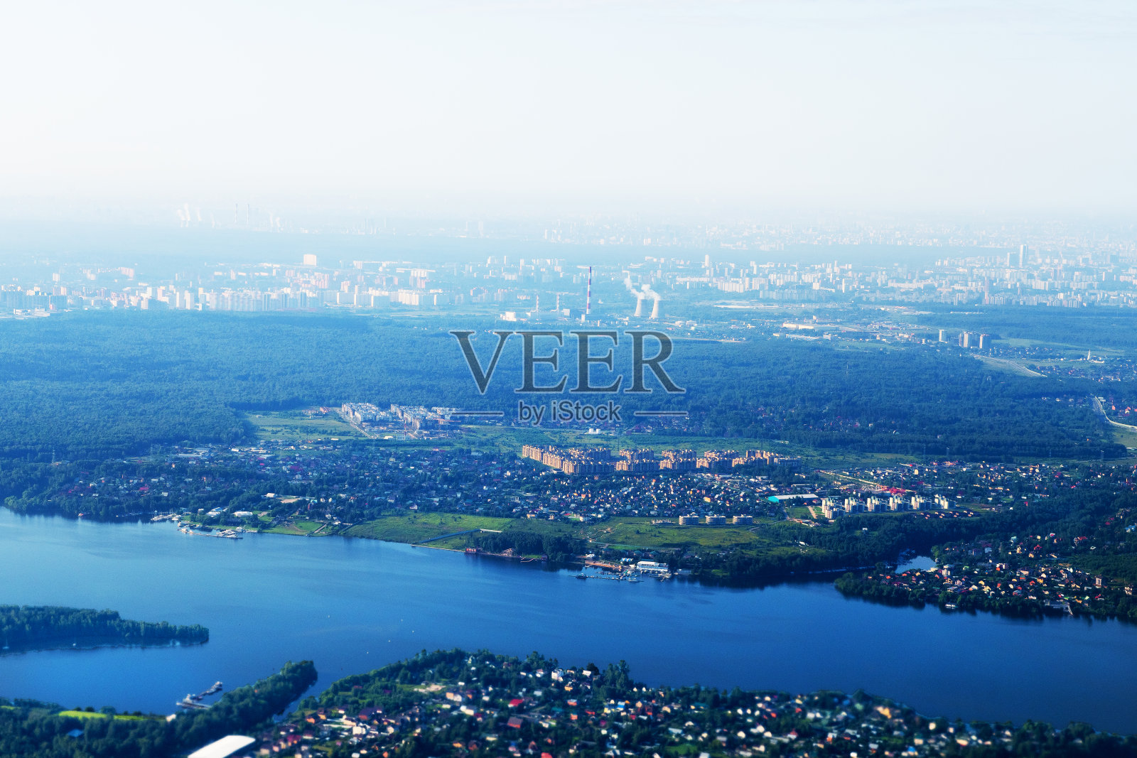 俄罗斯莫斯科地区鸟瞰图,照片摄影图片