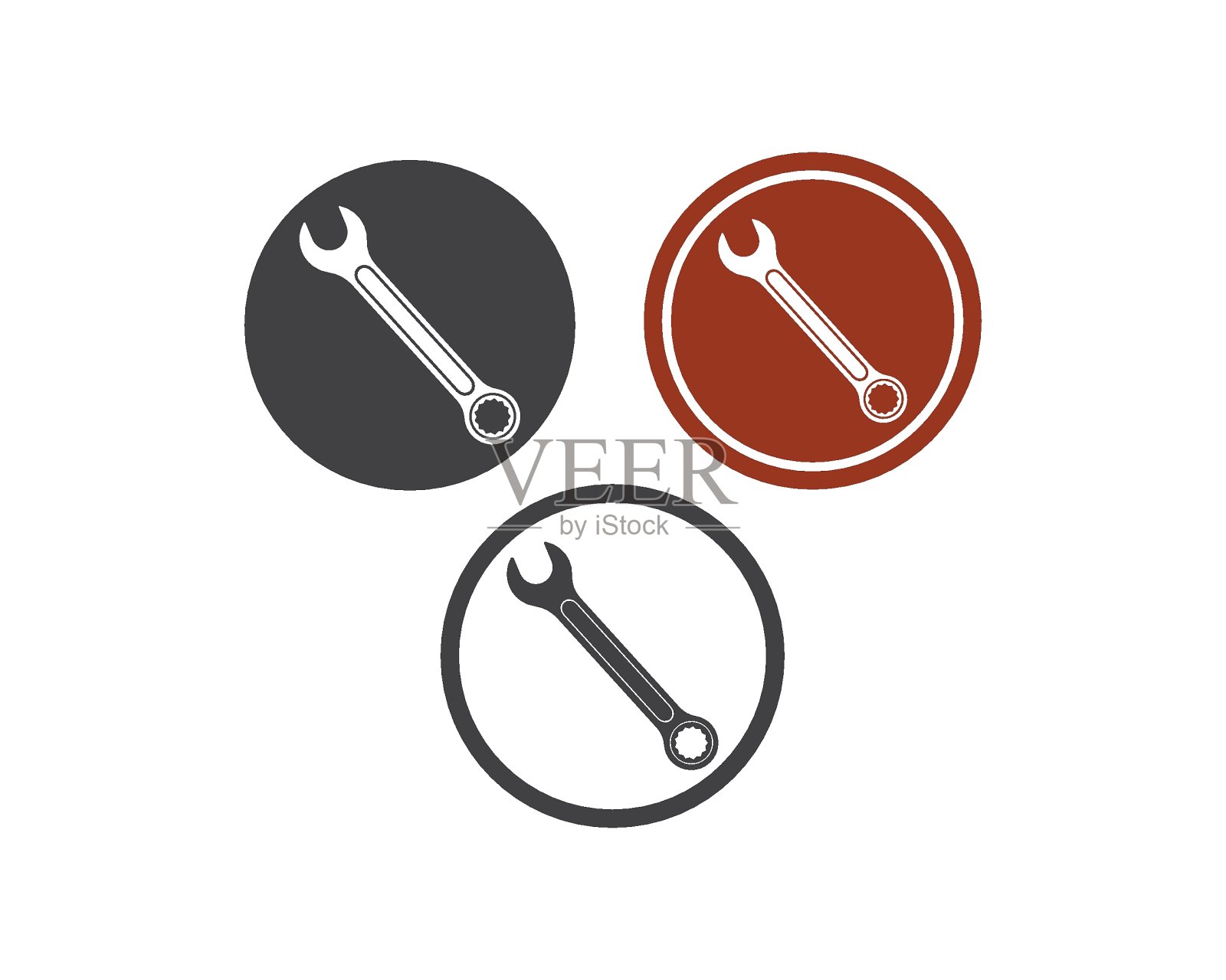 扳手图标矢量的汽车服务说明图标素材