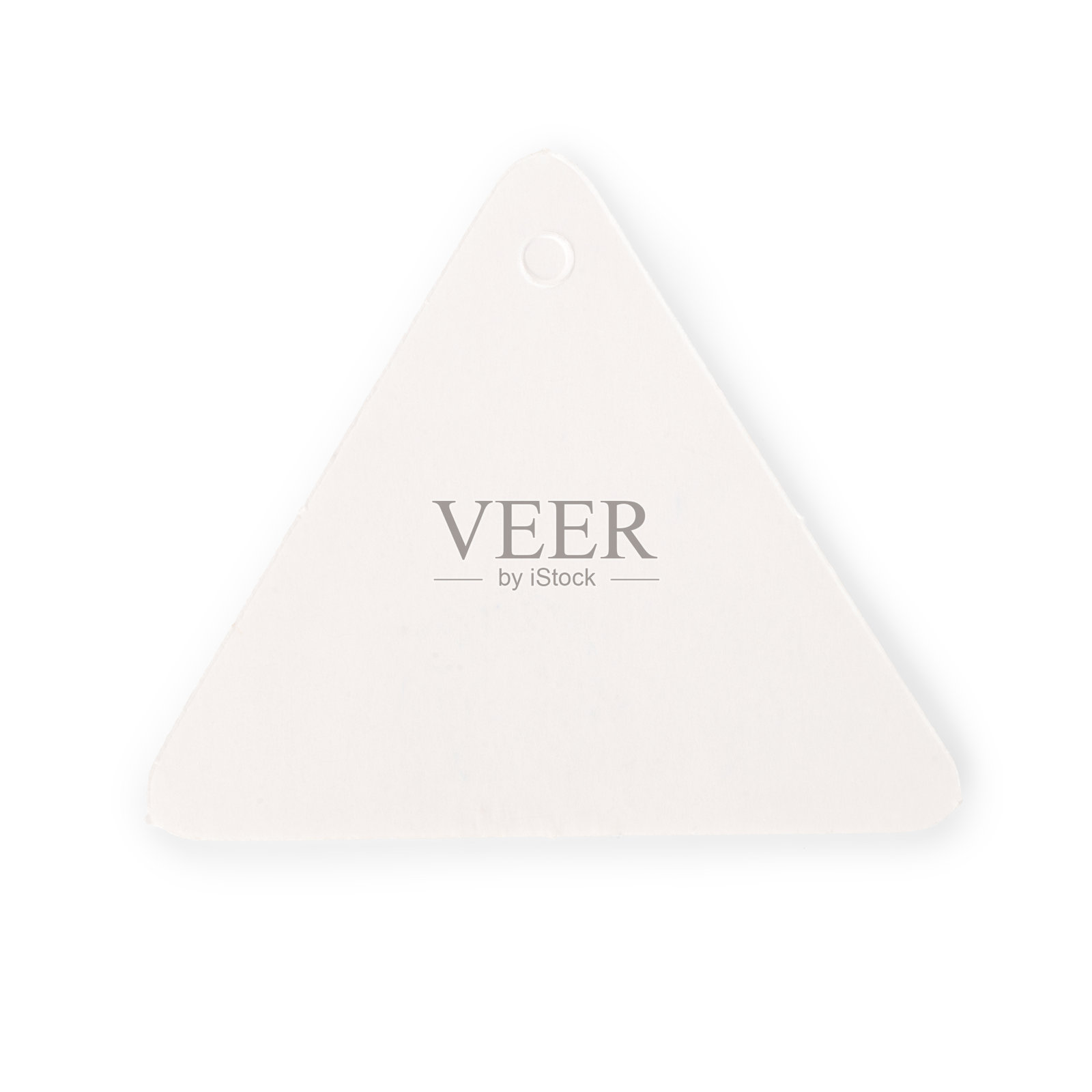 白色纸板三角标签与剪切路径隔离照片摄影图片