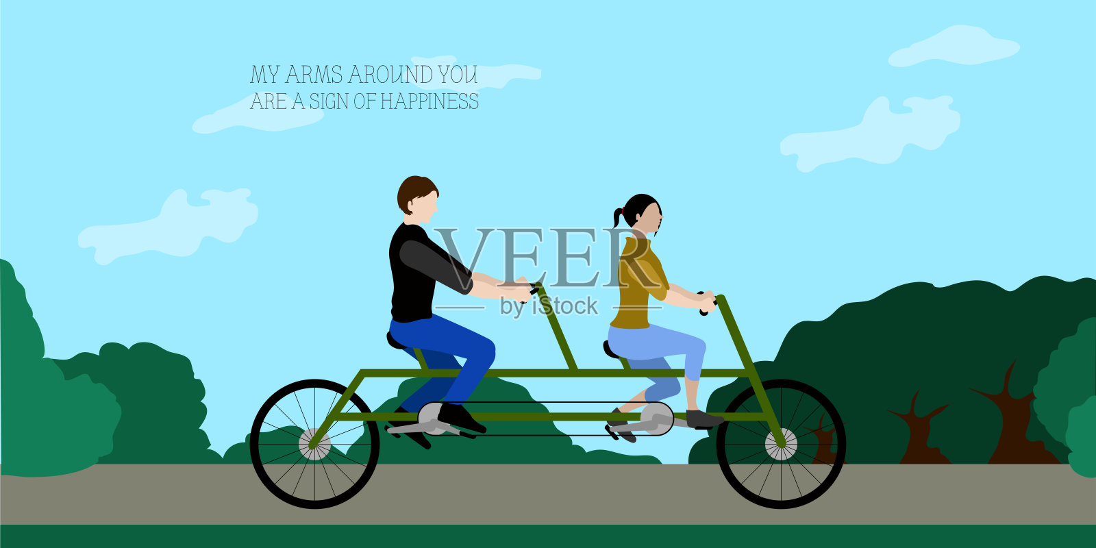 浪漫情侣卡插画图片素材