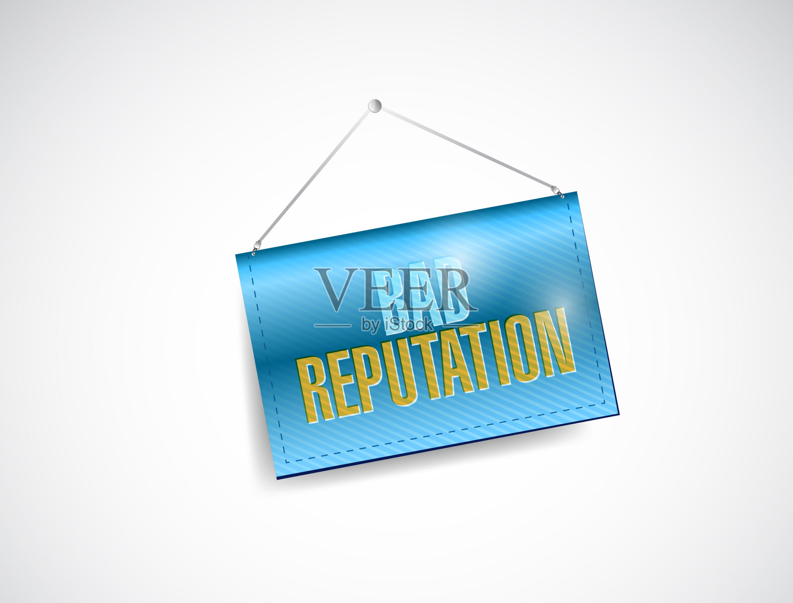 坏名声挂横幅插画图片素材