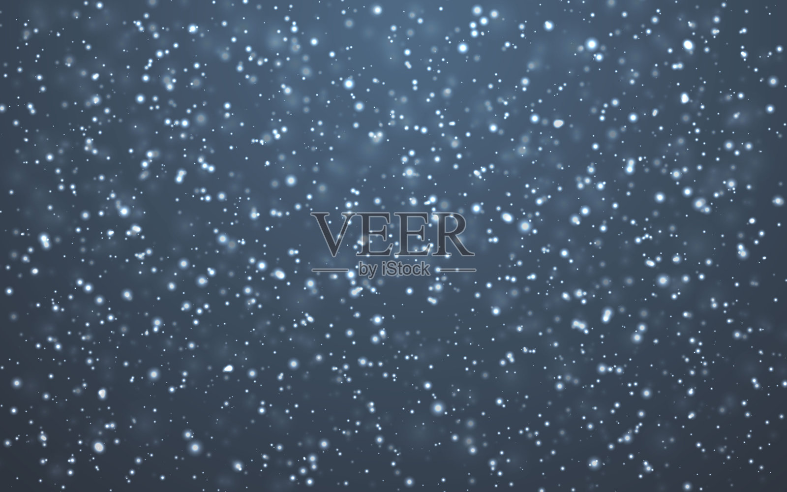 圣诞节下雪了。雪花落在蓝色的背景上。降雪。矢量图插画图片素材